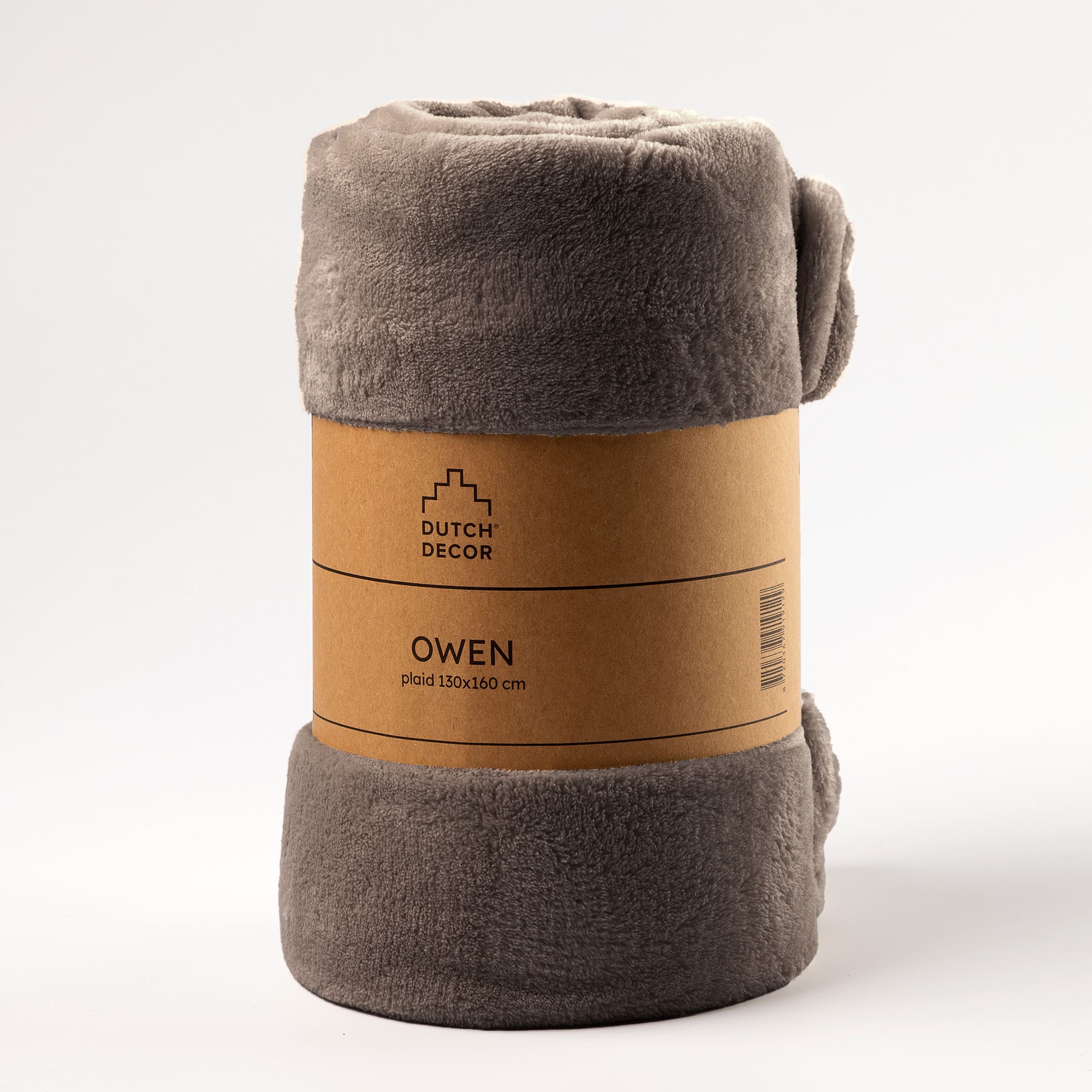 OWEN - plaid 130 x160 cm - coral fleece deken - heerlijk zacht - Driftwood - taupe