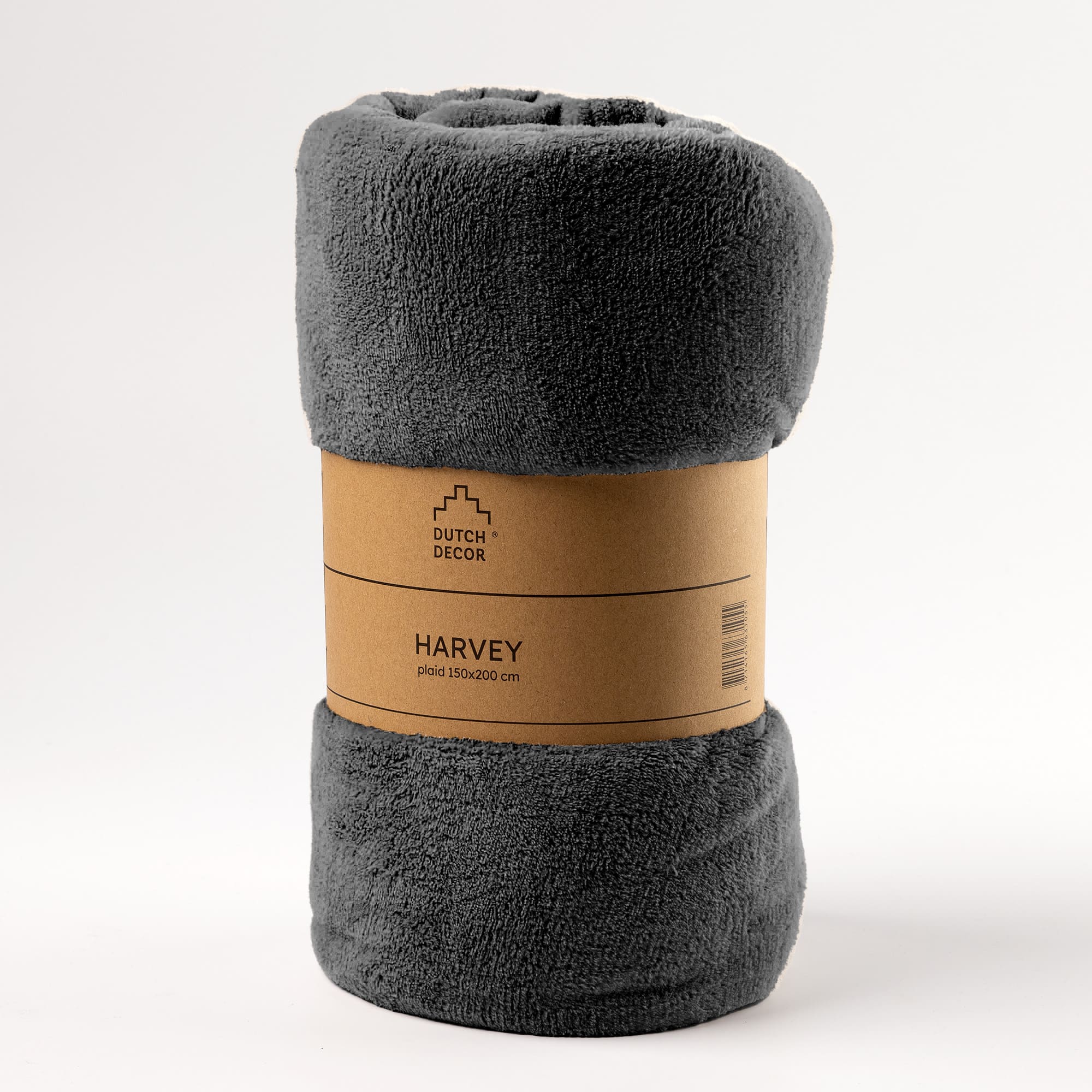 HARVEY - Plaid charcoal gray 150x200cm