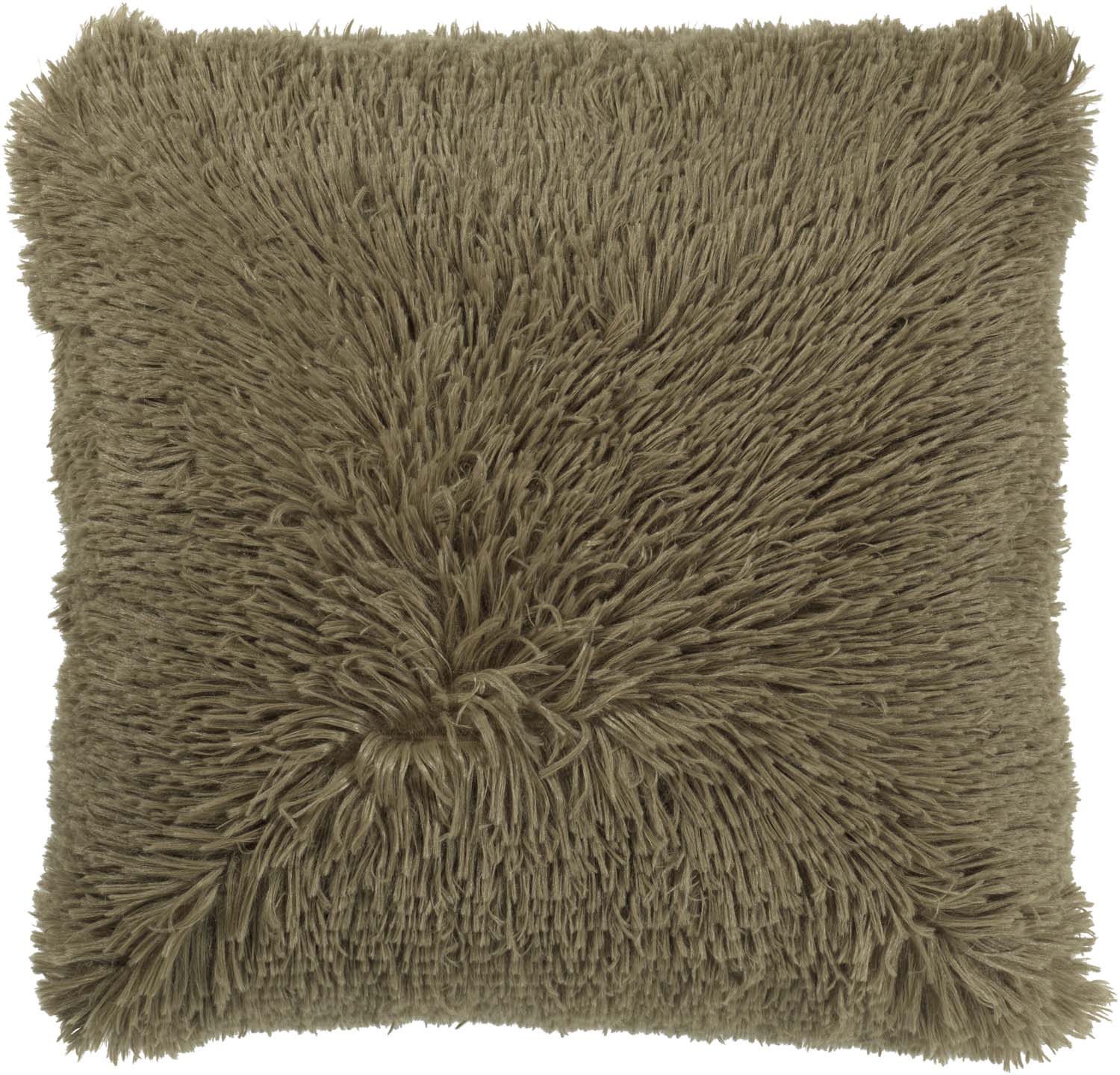 FLUFFY - Sierkussen unikleur 45x45 cm - Olijf - groen