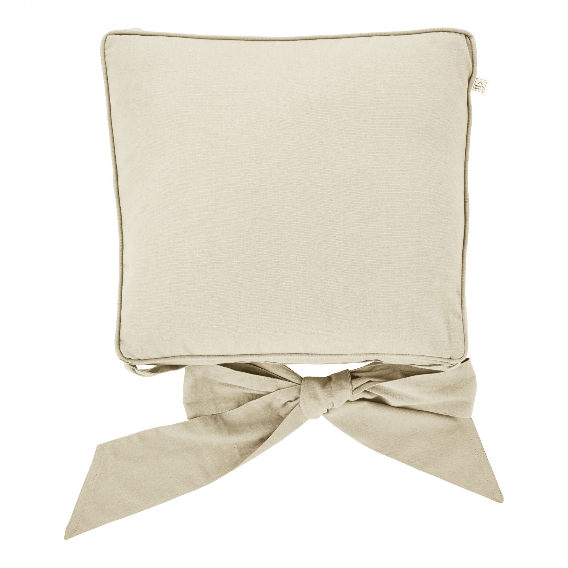 JAVAAN - Hoes voor stoelkussen met lint Pumice stone 45x45 cm - beige