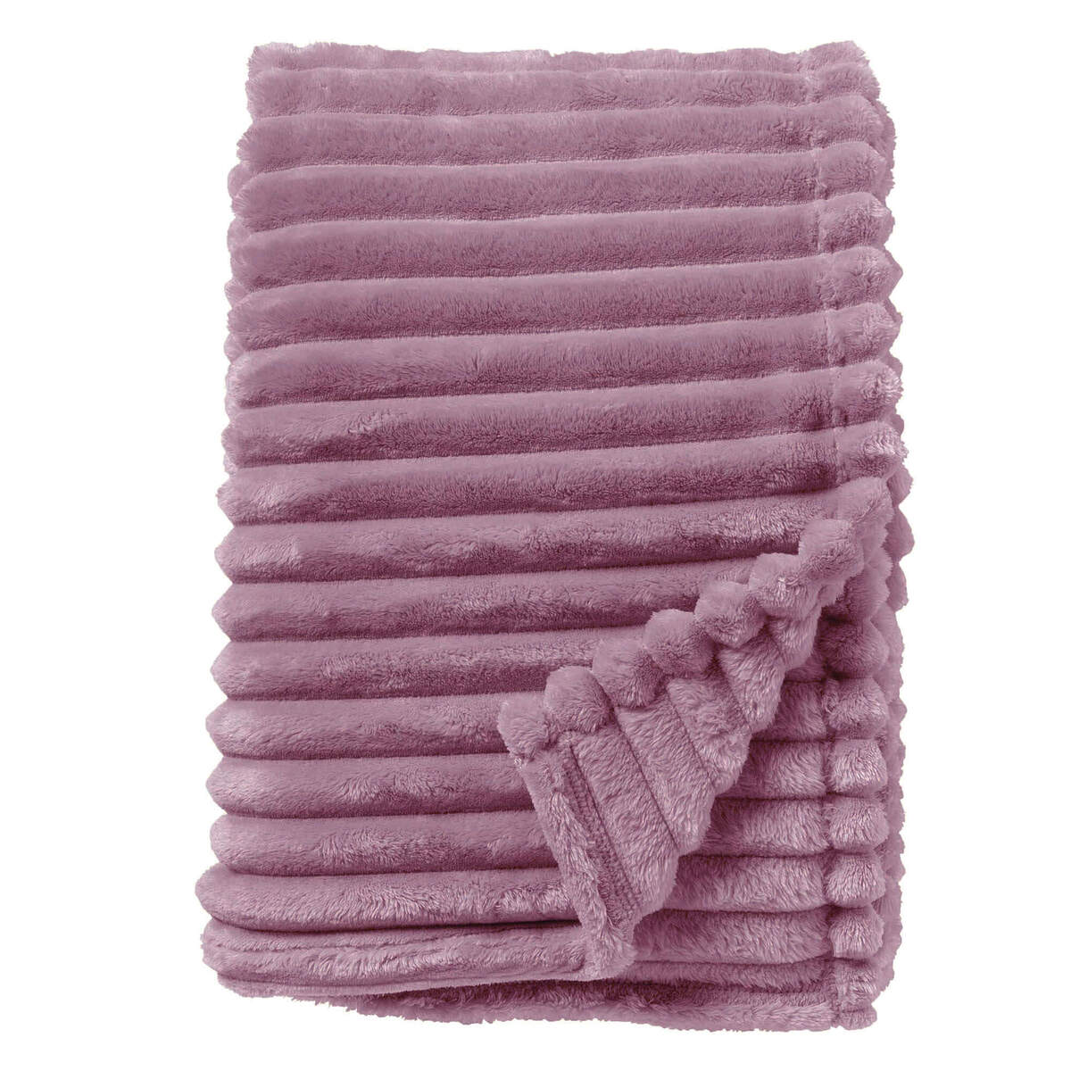 RICKY - Plaid 150x200 cm - Geribd fleece - Dusky Orchid - Paars