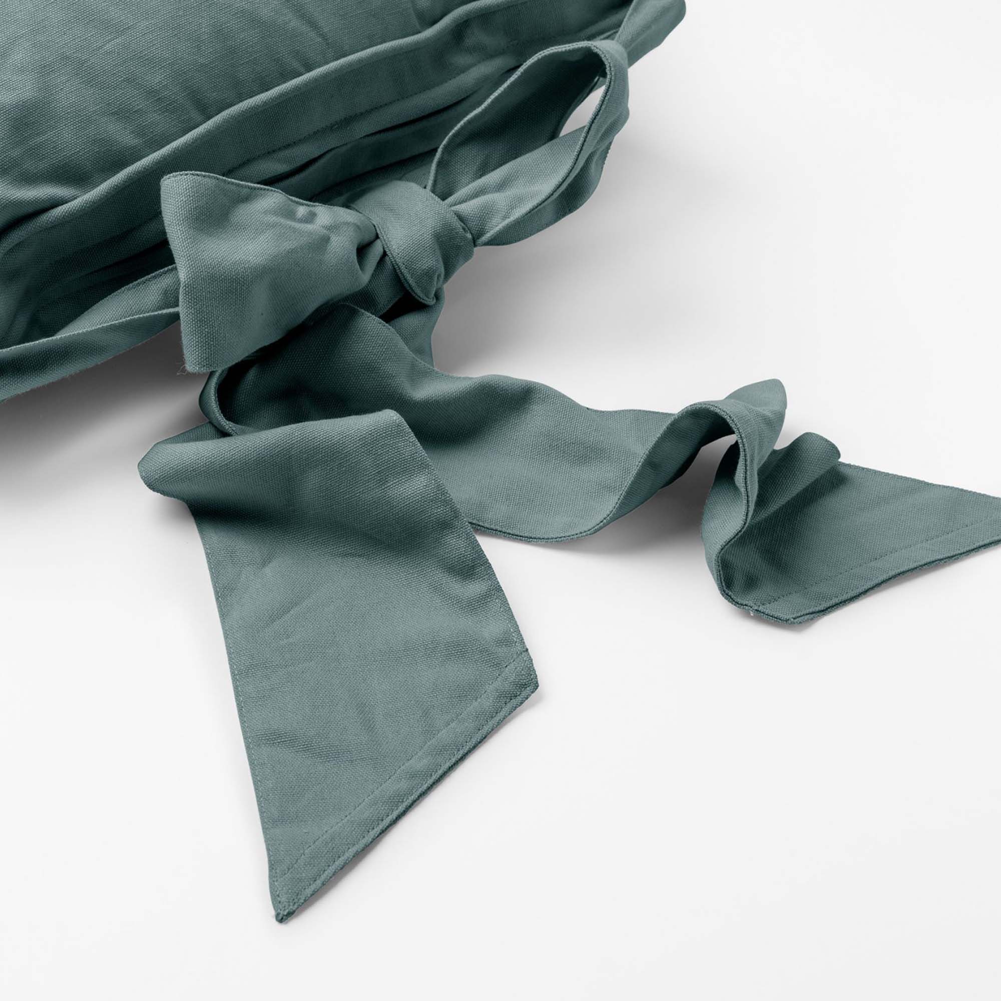 JAVAAN - Hoes voor stoelkussen met lint Sagebrush Green 45x45 cm - groen