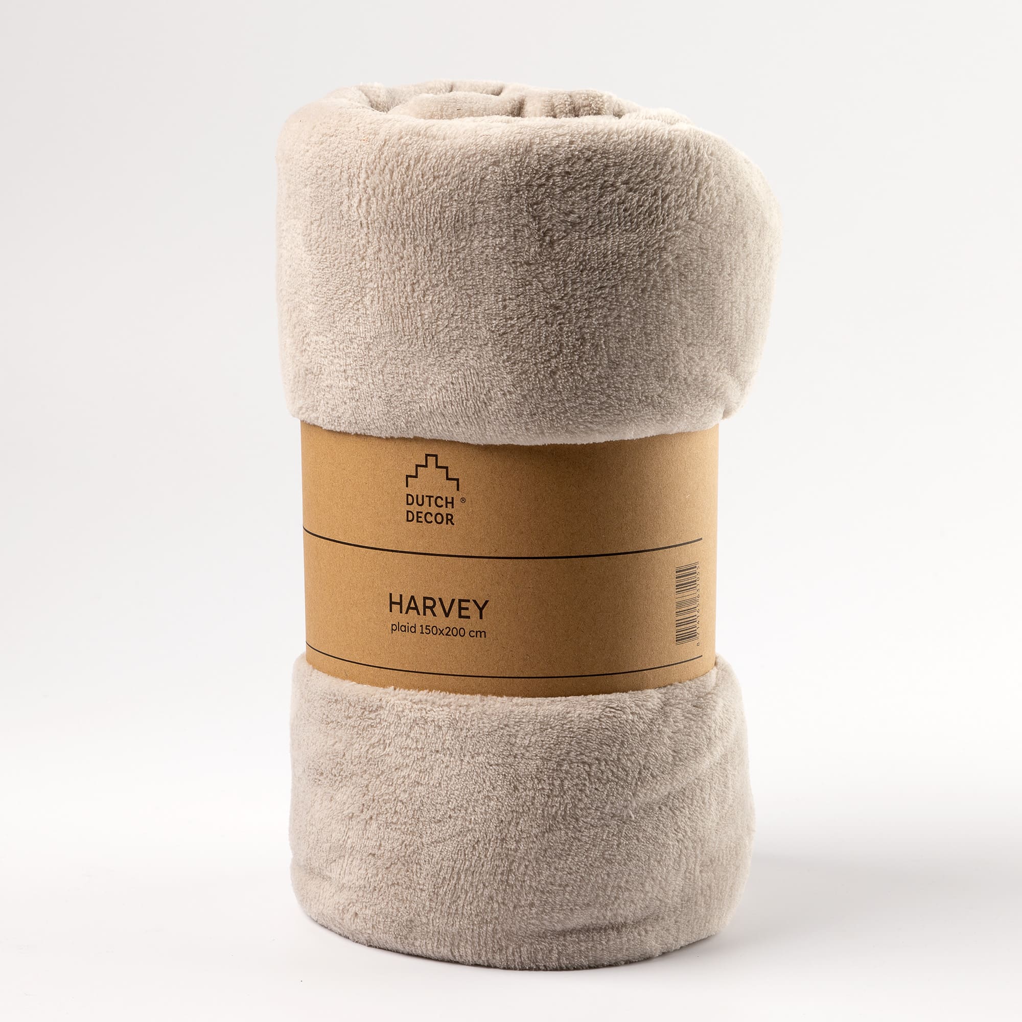 HARVEY - Plaid 150x200 cm - superzachte deken van fleece - Pumice Stone - beige