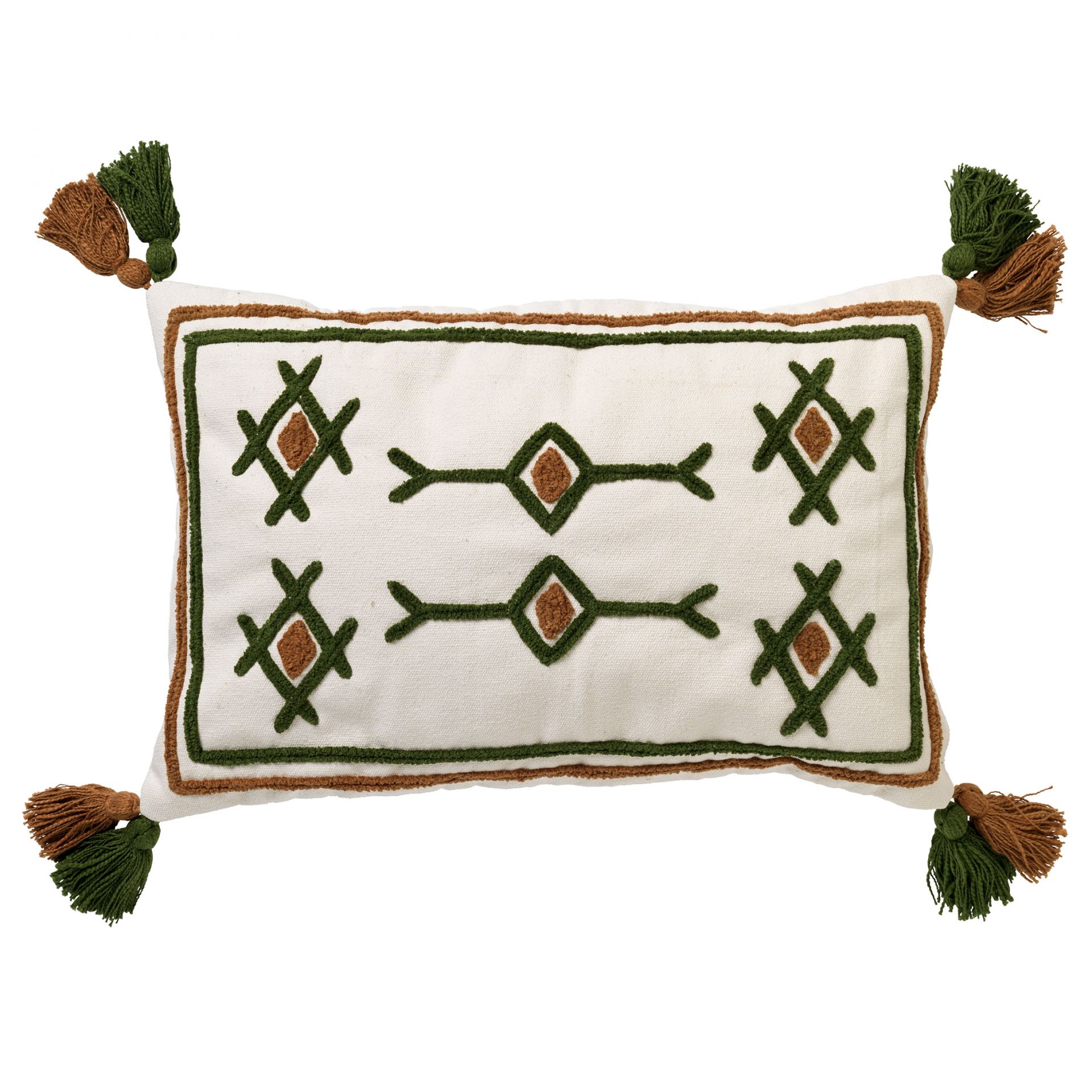 ZITA - Coussin en coton 40x60 cm Chive - vert