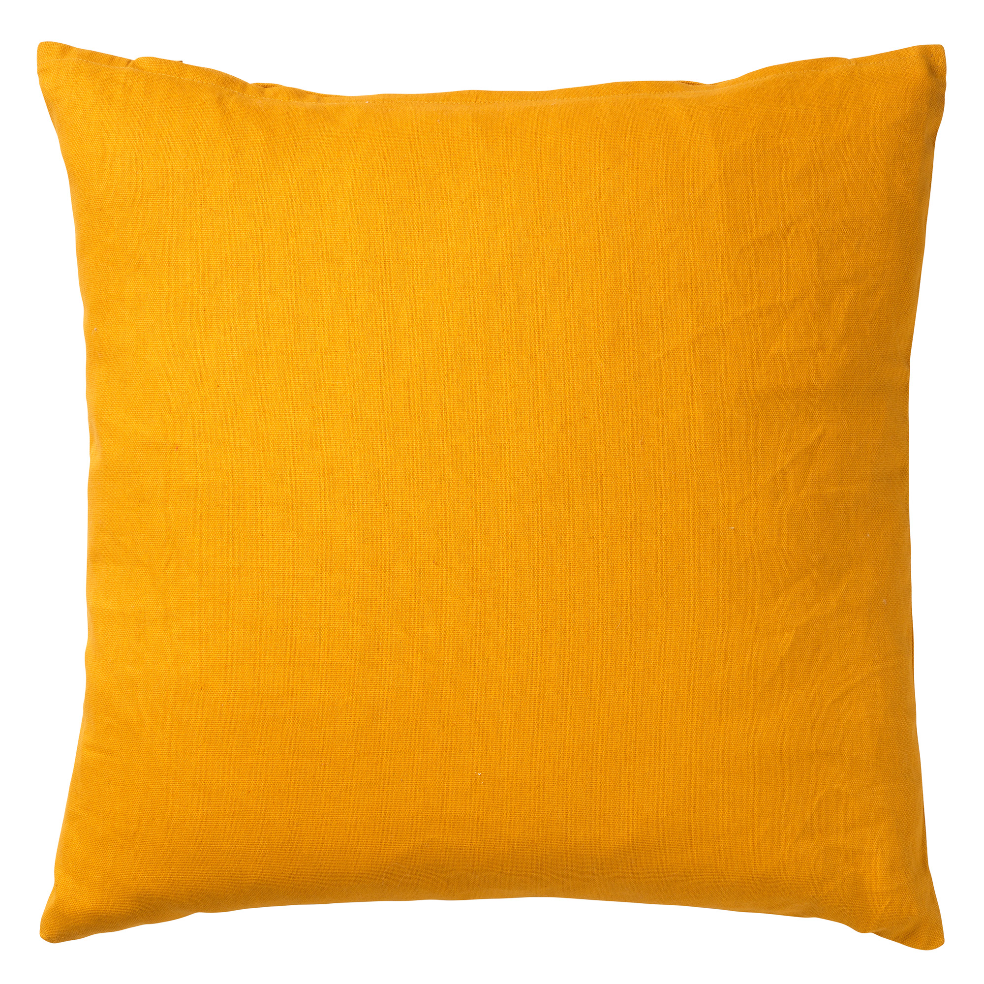 JAMES - Sierkussen 45x45 cm - duurzaam katoen – effen kleur - Golden Glow - geel