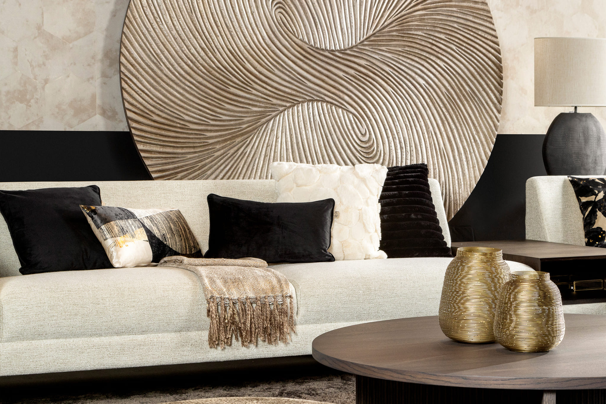 GWEN - sierkussen 30x50 cm - geometrisch - Brazillian Sand - beige