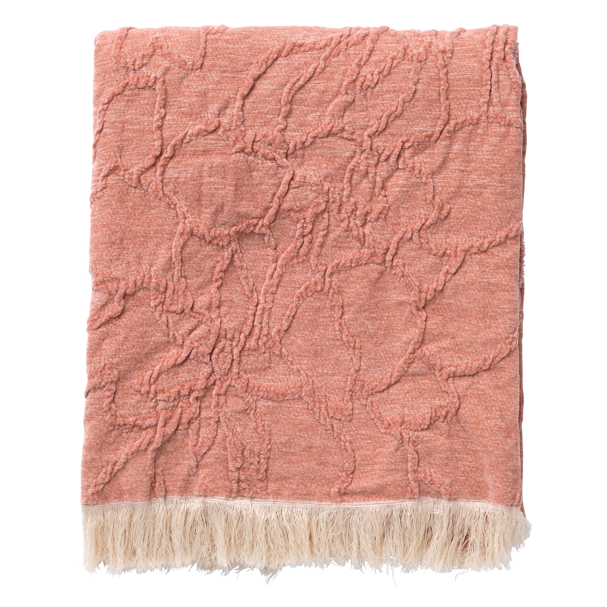 FLORINE - Plaid avec motif 140x180 cm Muted Clay - rose