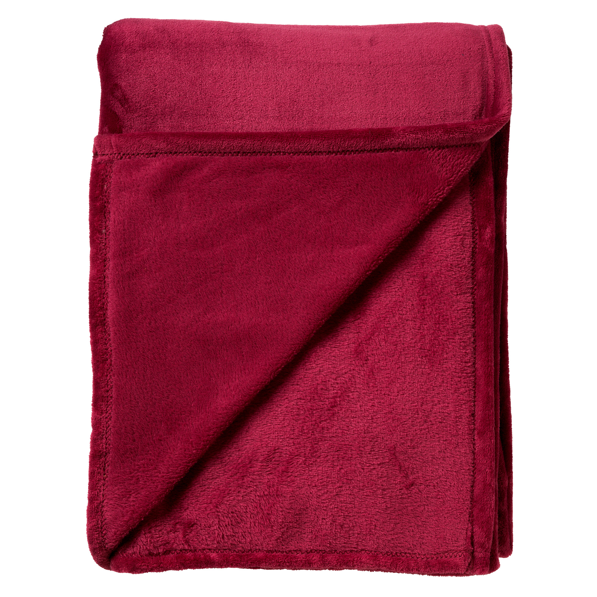 Plaid Charlie 200x220 cm | Flannel fleece | Red Plum