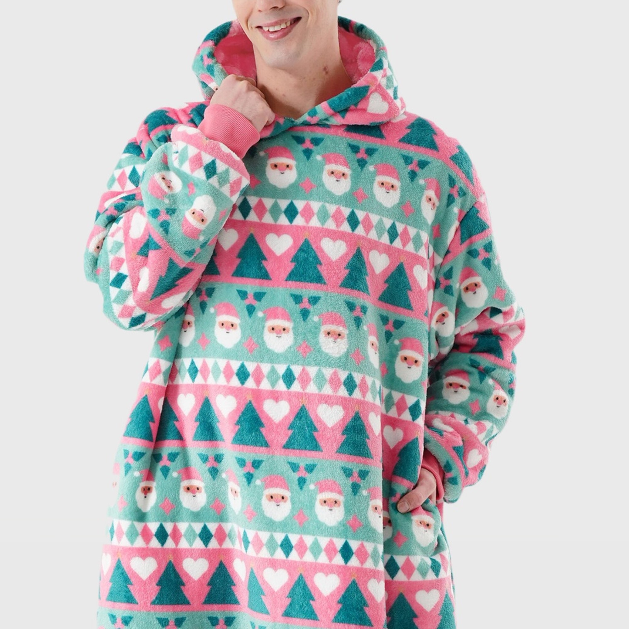 JOLLLY SANTA - Hoodie 70x110 cm - Erwachsene - Weihnachten - Geranium Pink - Rosa JOLLLY SANTA - Hoodie 70x110 cm - Erwachsene - Weihnachten - Geranium Pink - Rosa