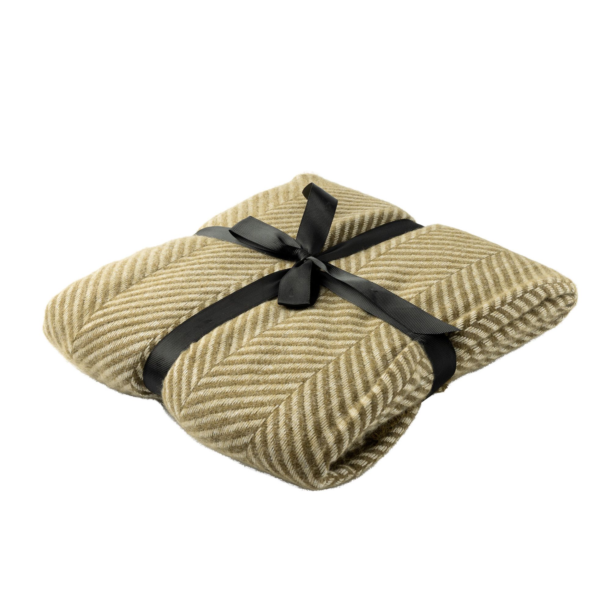 JOSEFIEN - Plaid 140x180 cm - lichtgewicht - zigzag patroon - Military Olive - groen