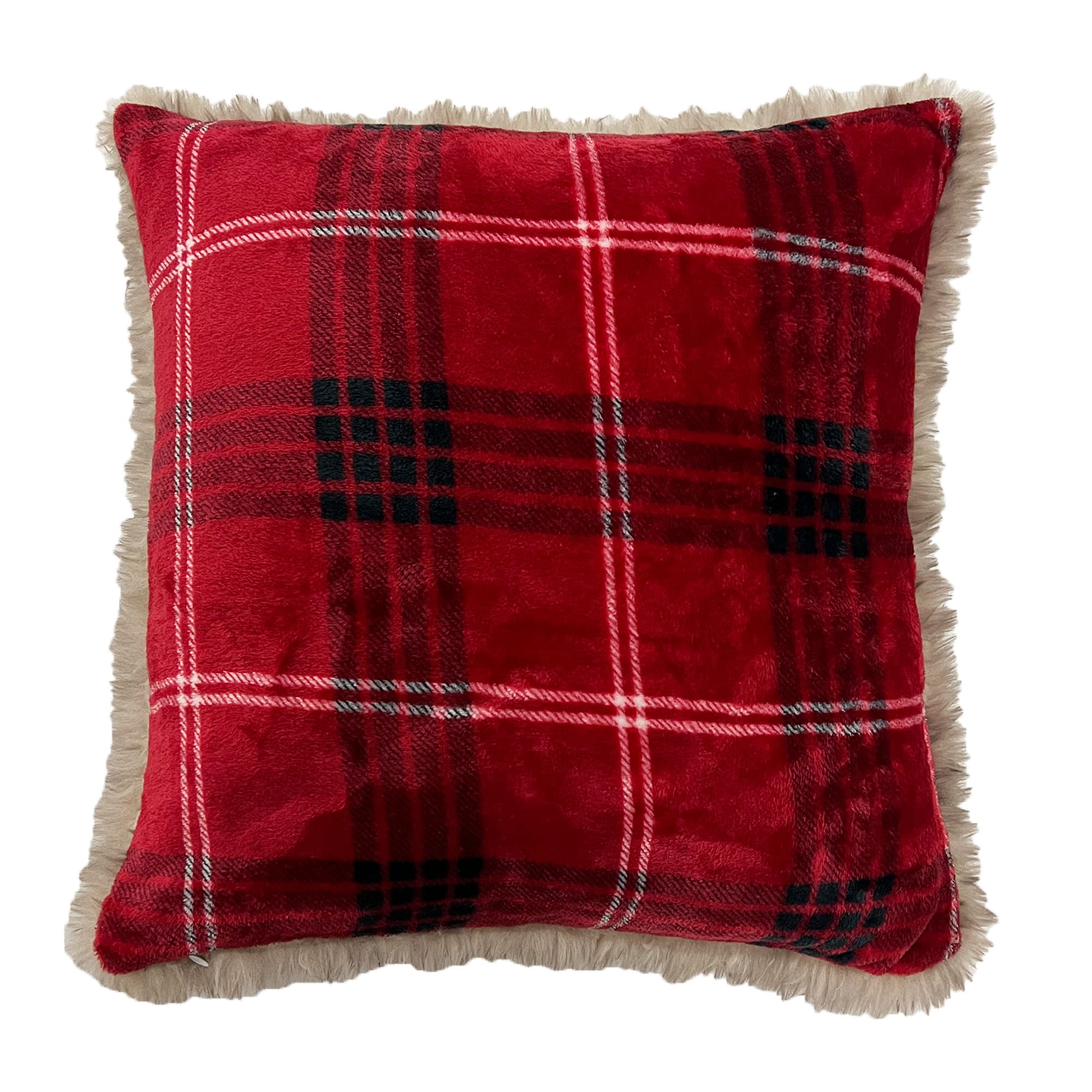 ROB - sierkussen 45x45 cm - geruit - Biking Red - rood