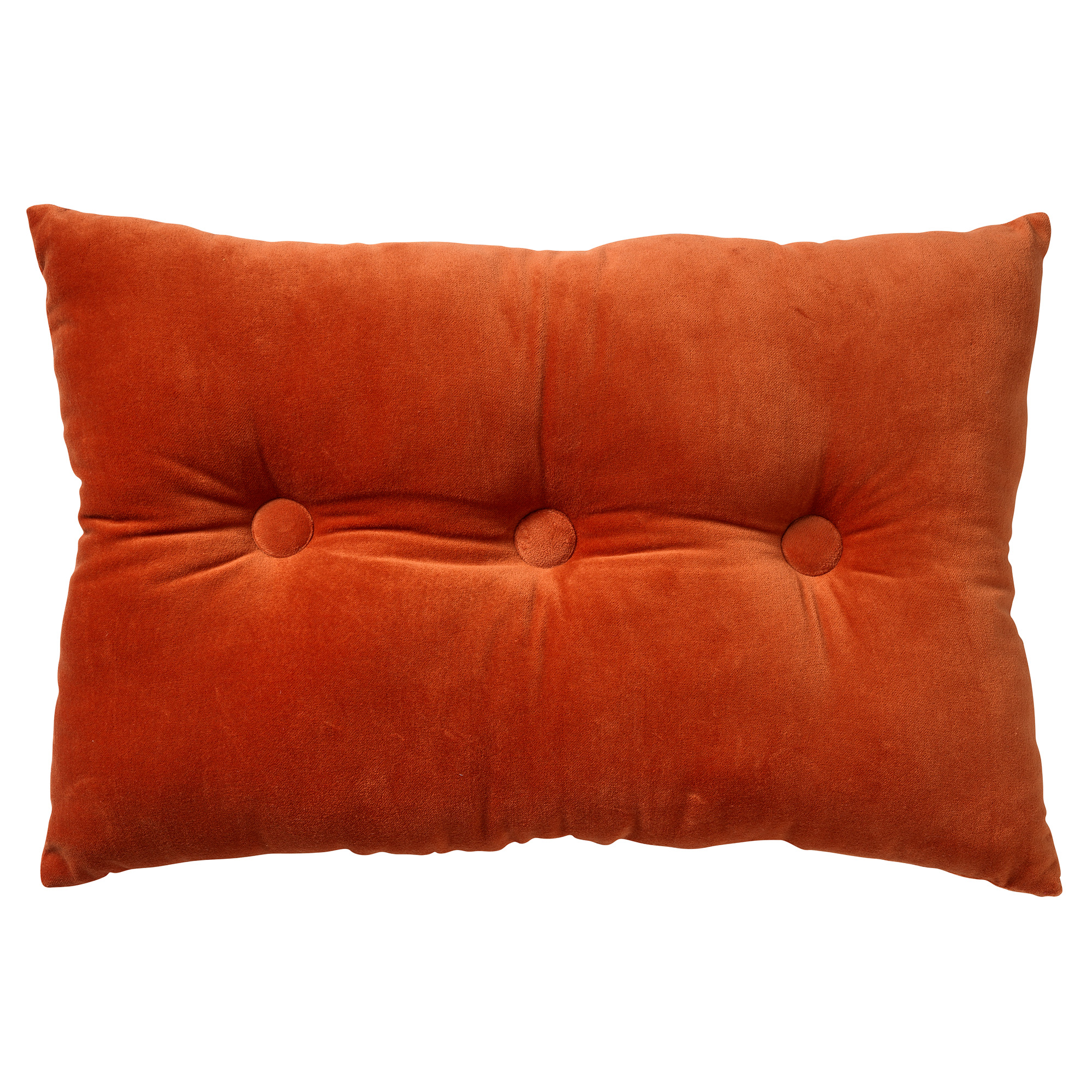 VALERIE - Sierkussen 40x60 cm - velvet - met knopen - Potters Clay - oranje