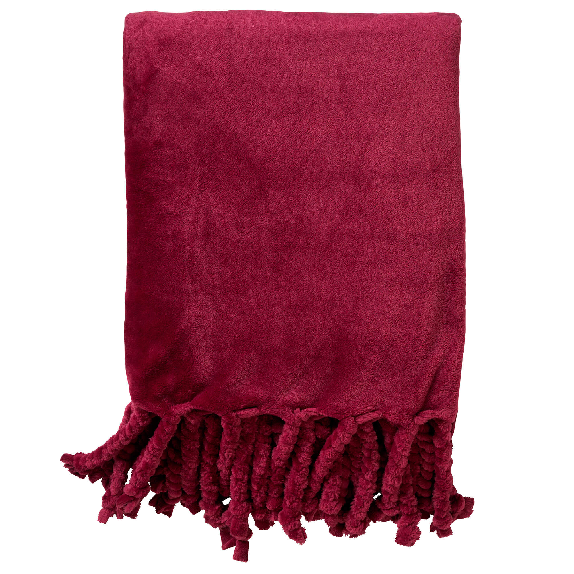 FLORIJN - Wohndecke Fleece 150x200 cm - Red Plum - rot