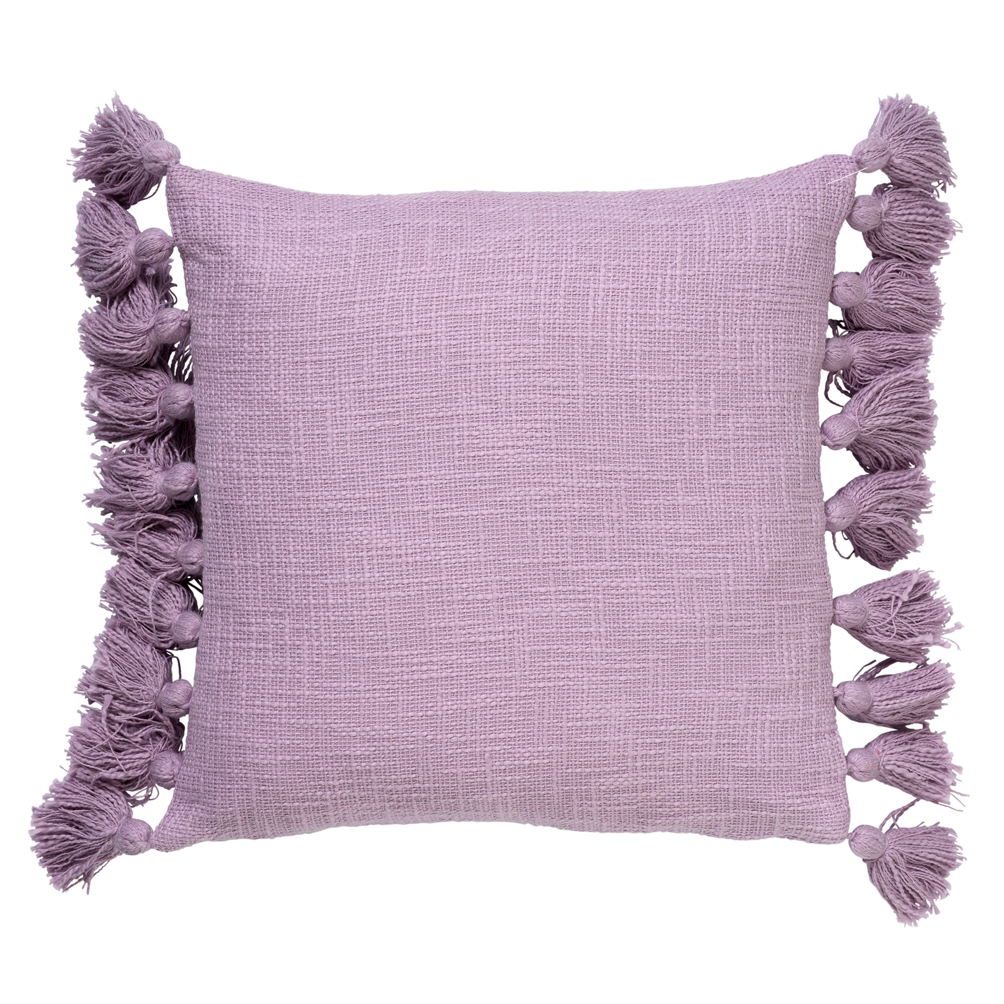 RUBY - Sierkussen 45x45 cm - 100% katoen - met flosjes - Lavender Frost - paars