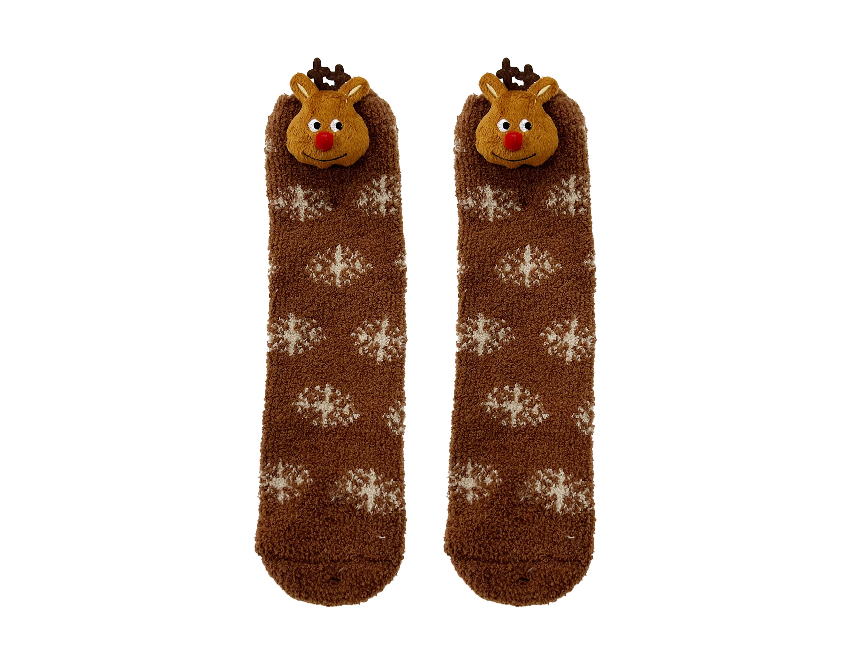 FUNNY REINDEER - House socks - One size - Affogato - Brown