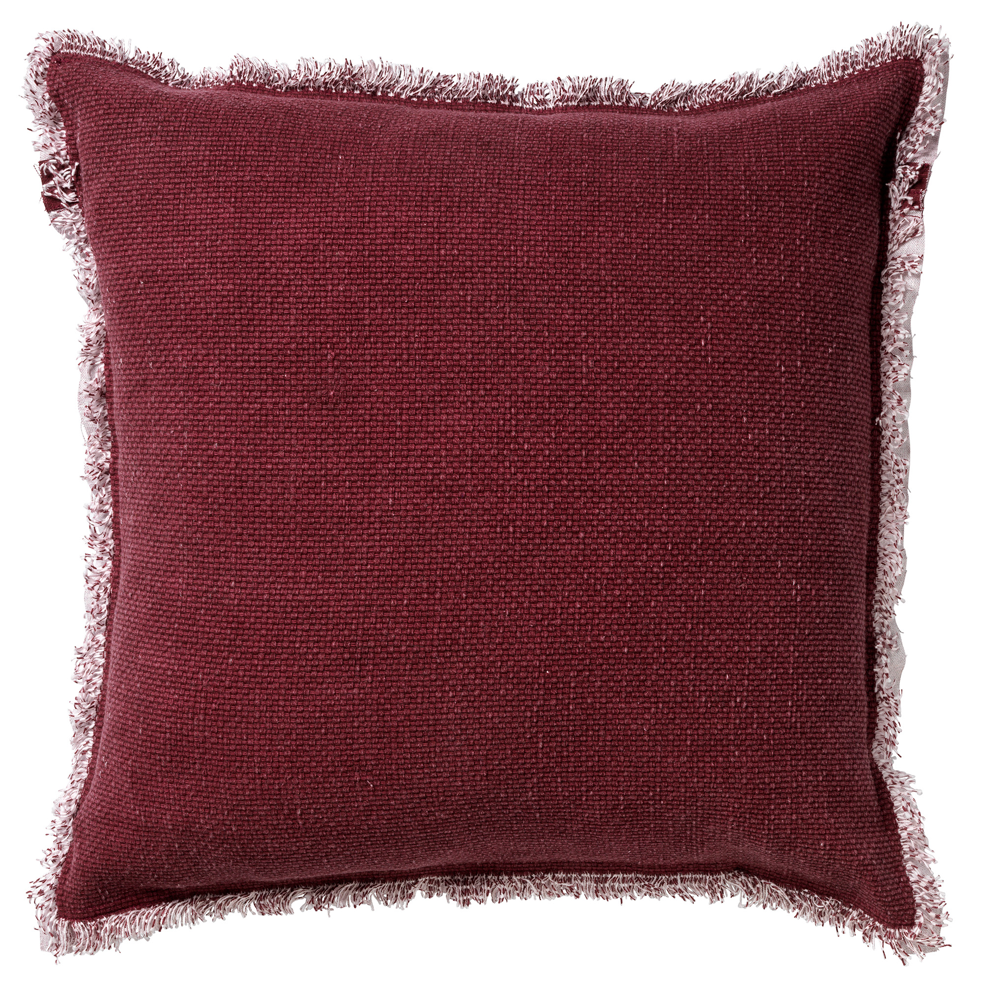 BURTO - Dekokissen Baumwolle mit stone-washed optik Merlot 60x60 cm