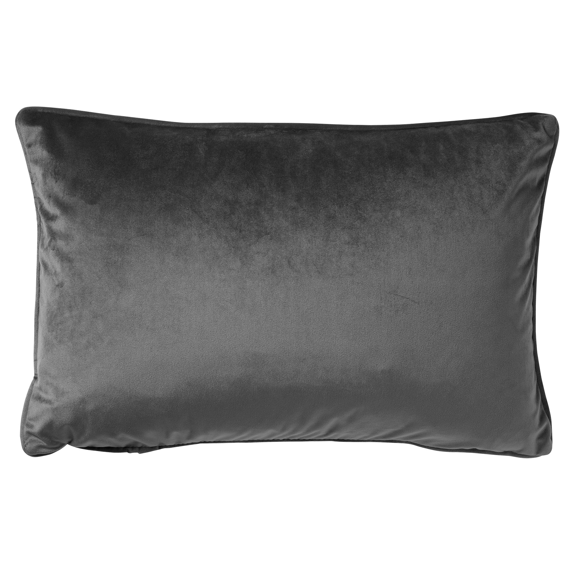 FINN - Kussenhoes 40x60 cm - velvet - effen kleur - Charcoal Gray - antraciet