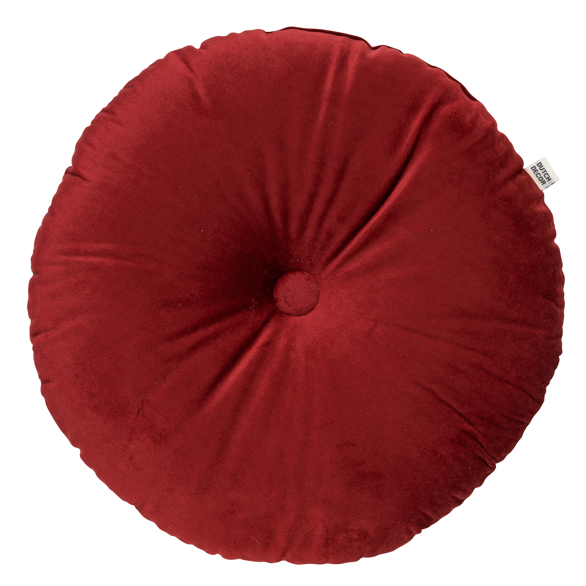 OLLY - Sierkussen rond velvet 40 cm - Merlot - rood
