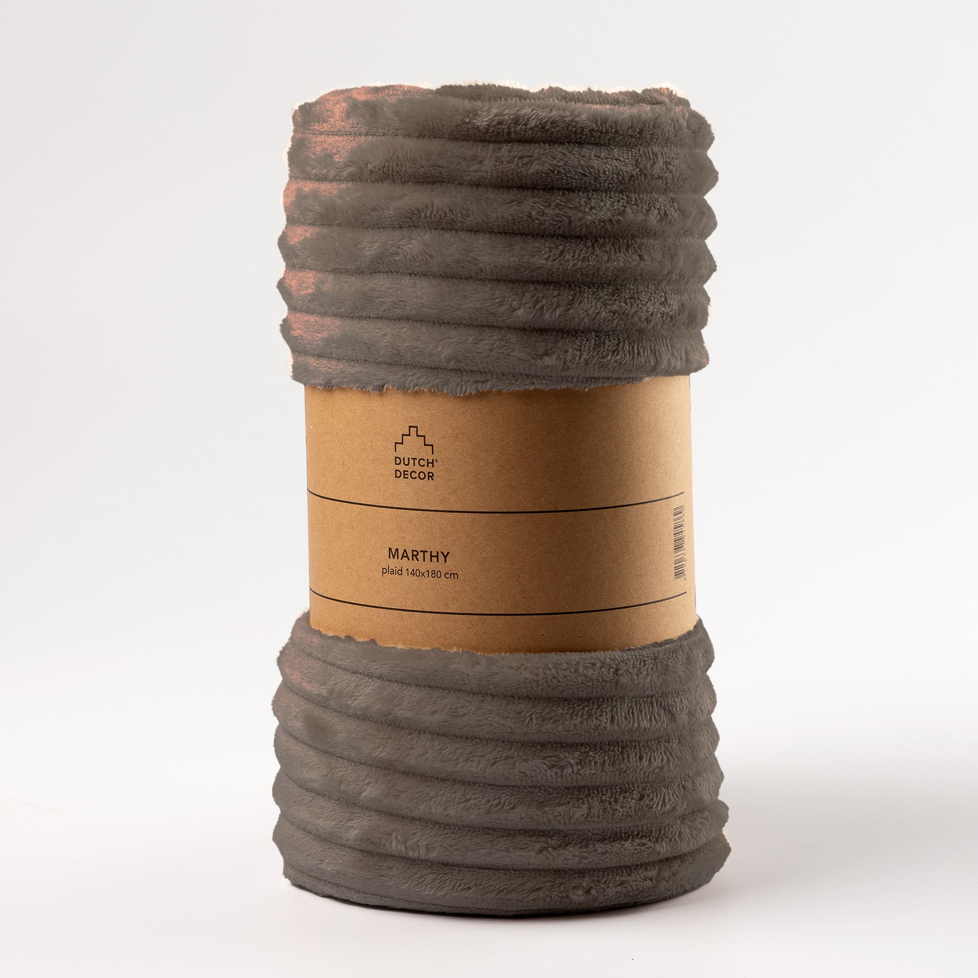 MARTHY - Plaid 140x180 cm - Driftwood - Bruin