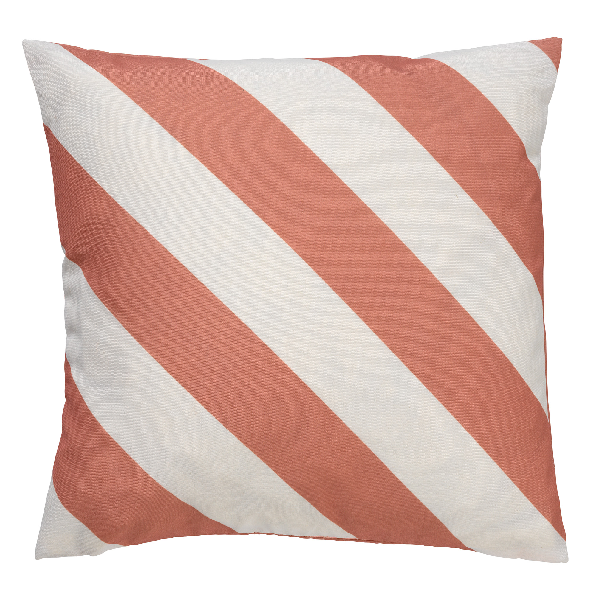 Cushion Sanzeno 45x45 cm  muted clay - water-repellent and UV-resistant -striped - white and  rose