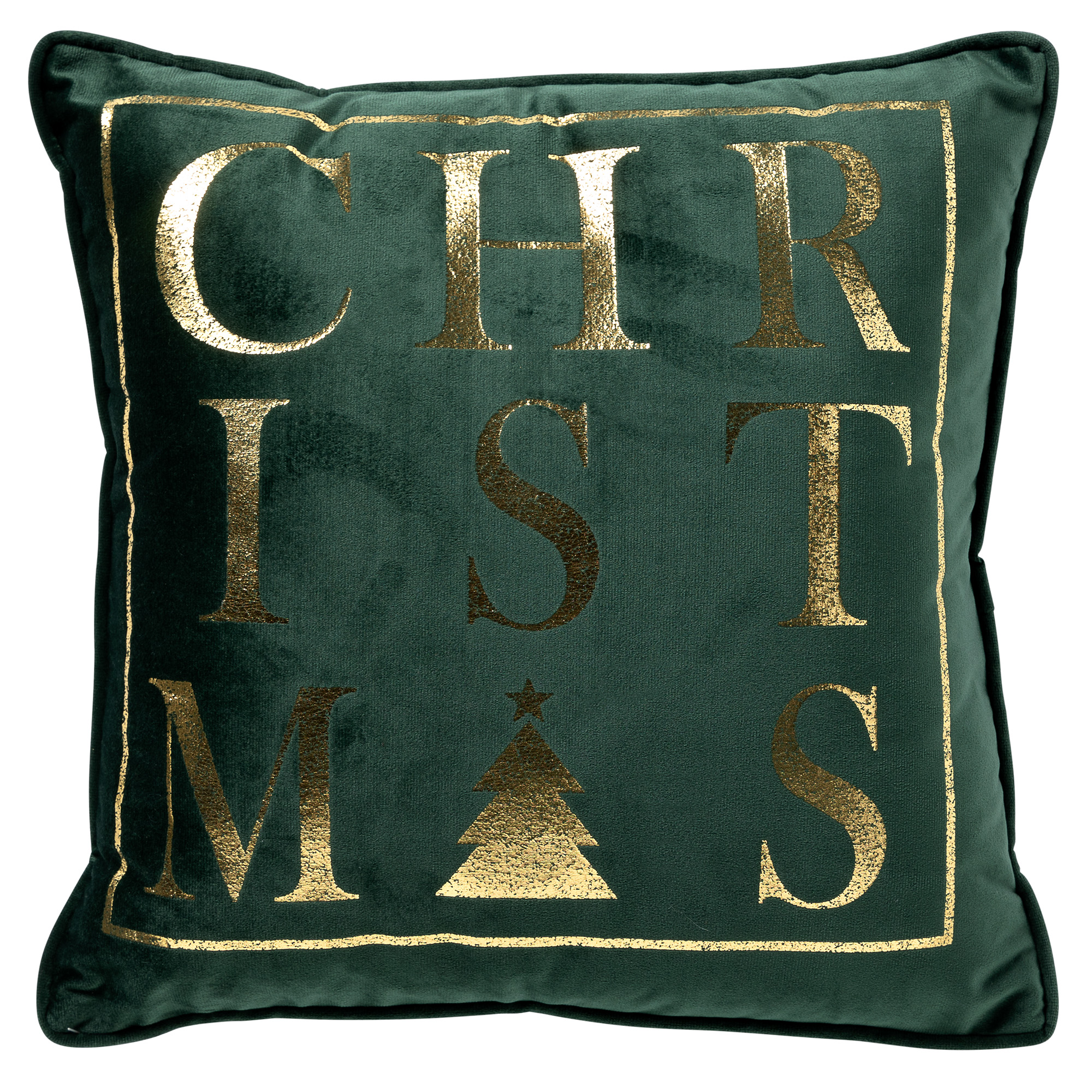 CHRISTMAS - Dekokissen 45x45 cm - Weihnachten - Mountain View - dunkelgrün