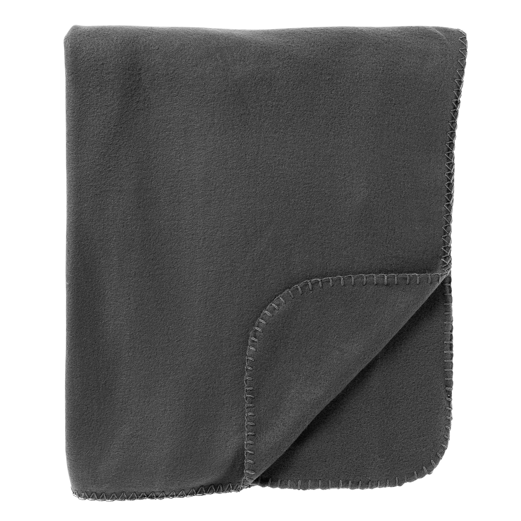 PABLO - Plaid 150x200 cm - 100% polyester - fleece terrasplaid - Charcoal Gray - antraciet 
