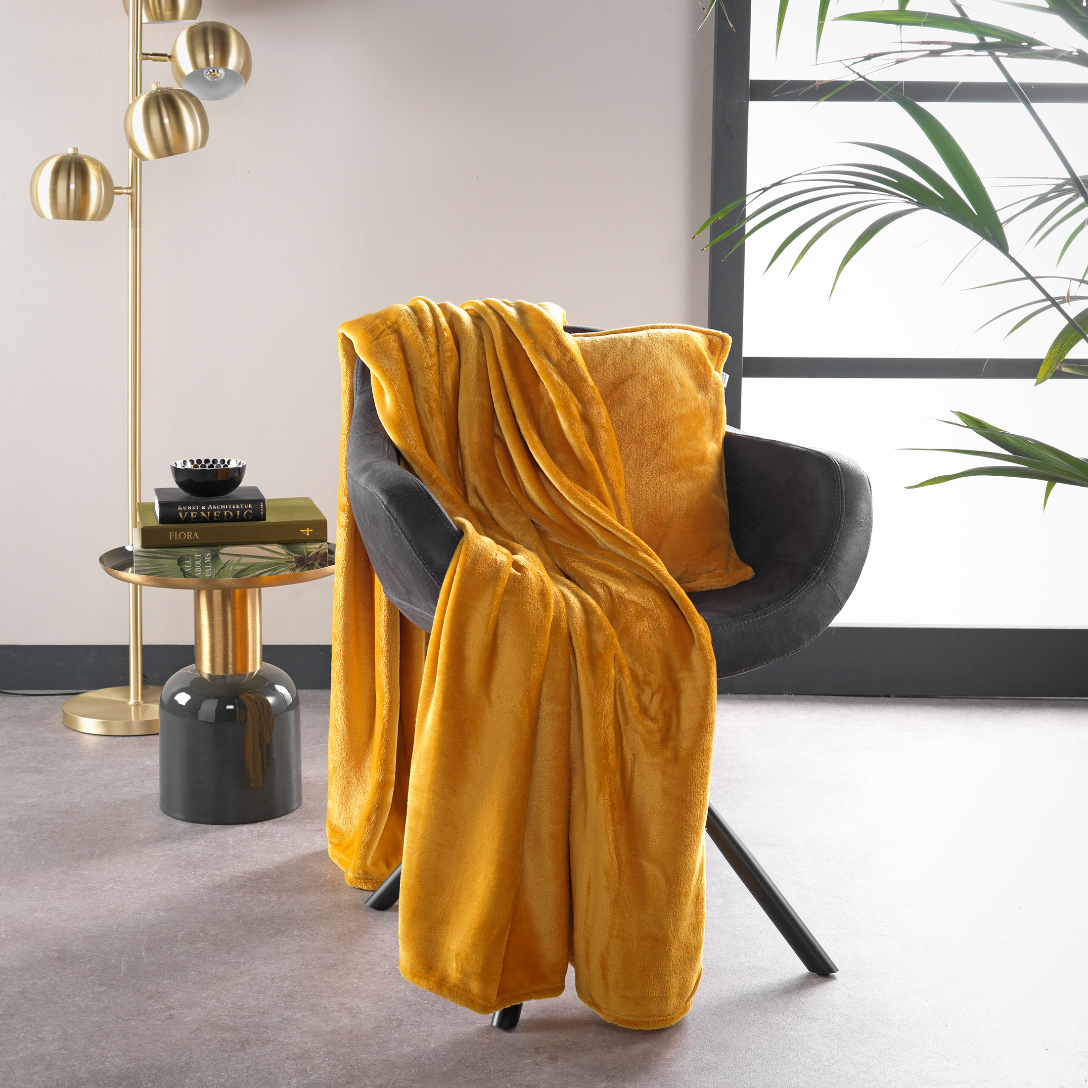 BILLY - Plaid flannel fleece 150x200 cm - Golden Glow - geel - superzacht