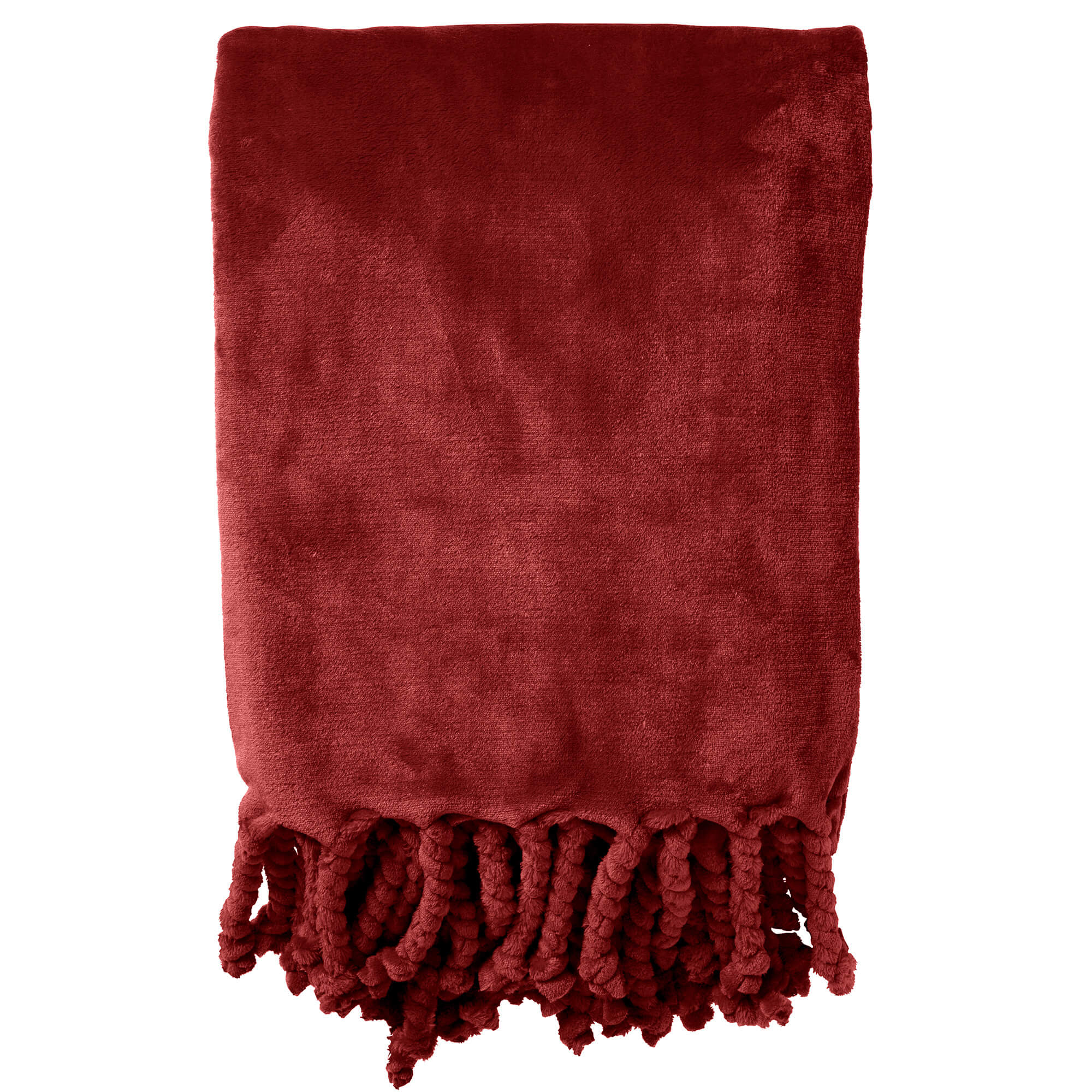 FLORIJN - Wohndecke Fleece 150x200 cm - Merlot - rot