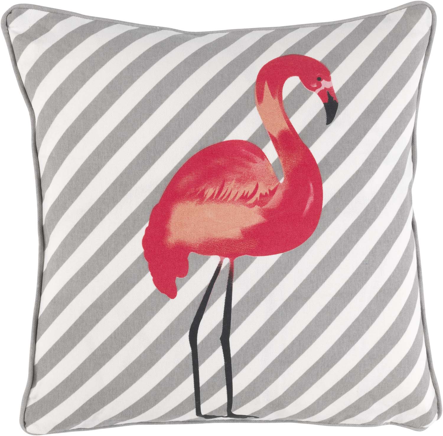 JOLEIN - Sierkussen met flamingo grijs 45x45 cm