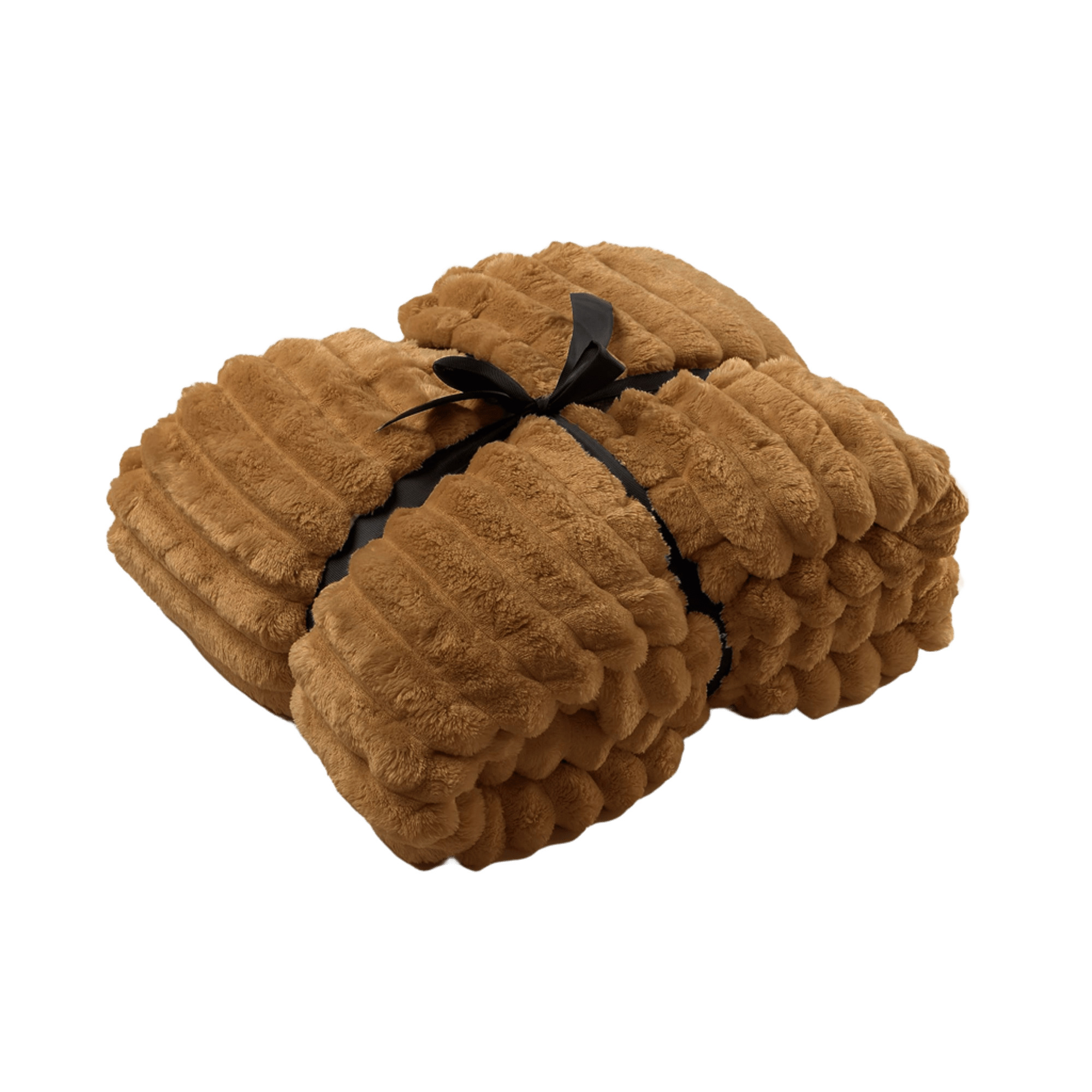RICKY - Plaid Polaire 150x200 cm - Tobacco Brown - marron