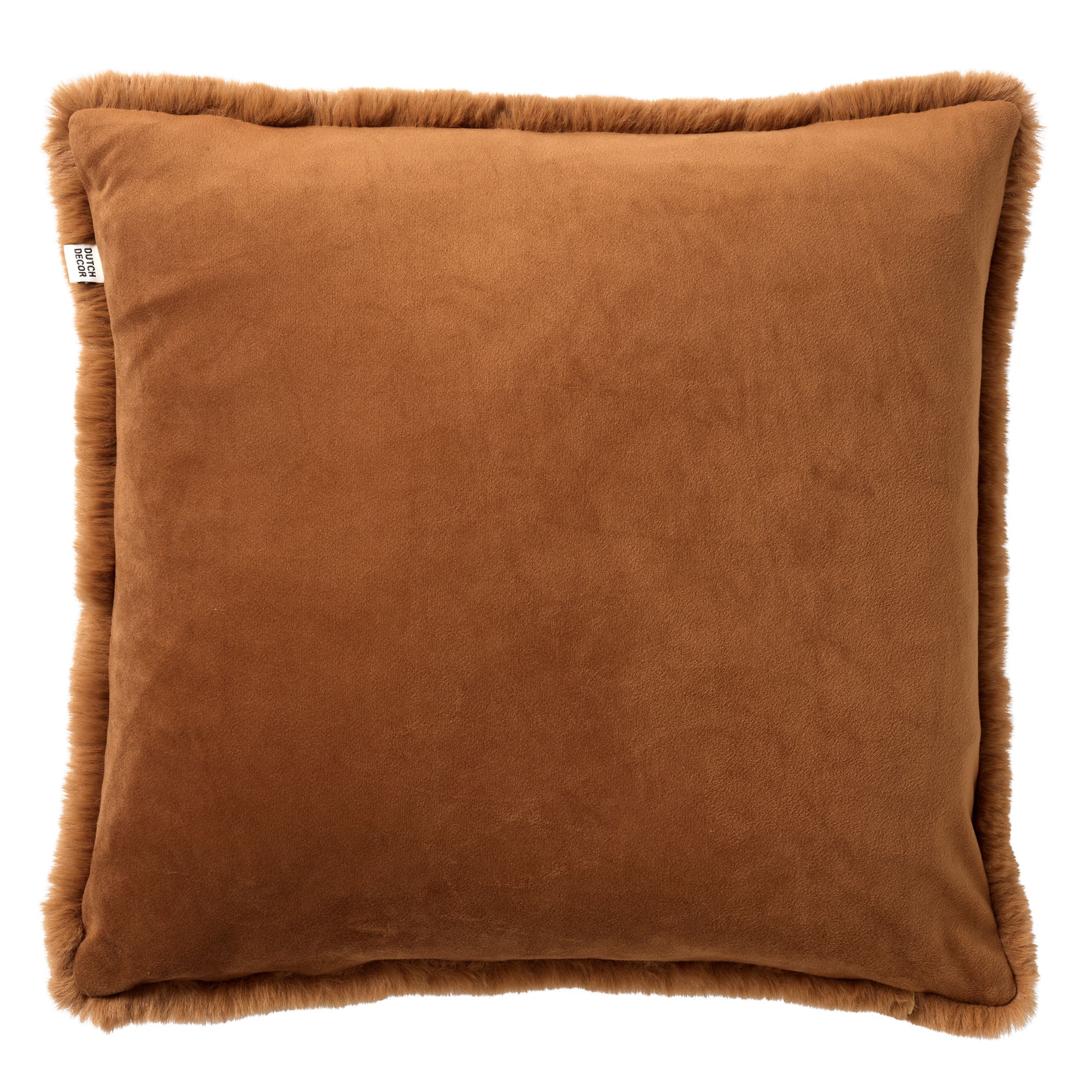 ZAYA - Coussin imitation fourrure Tobacco Brown 45x45 cm 
