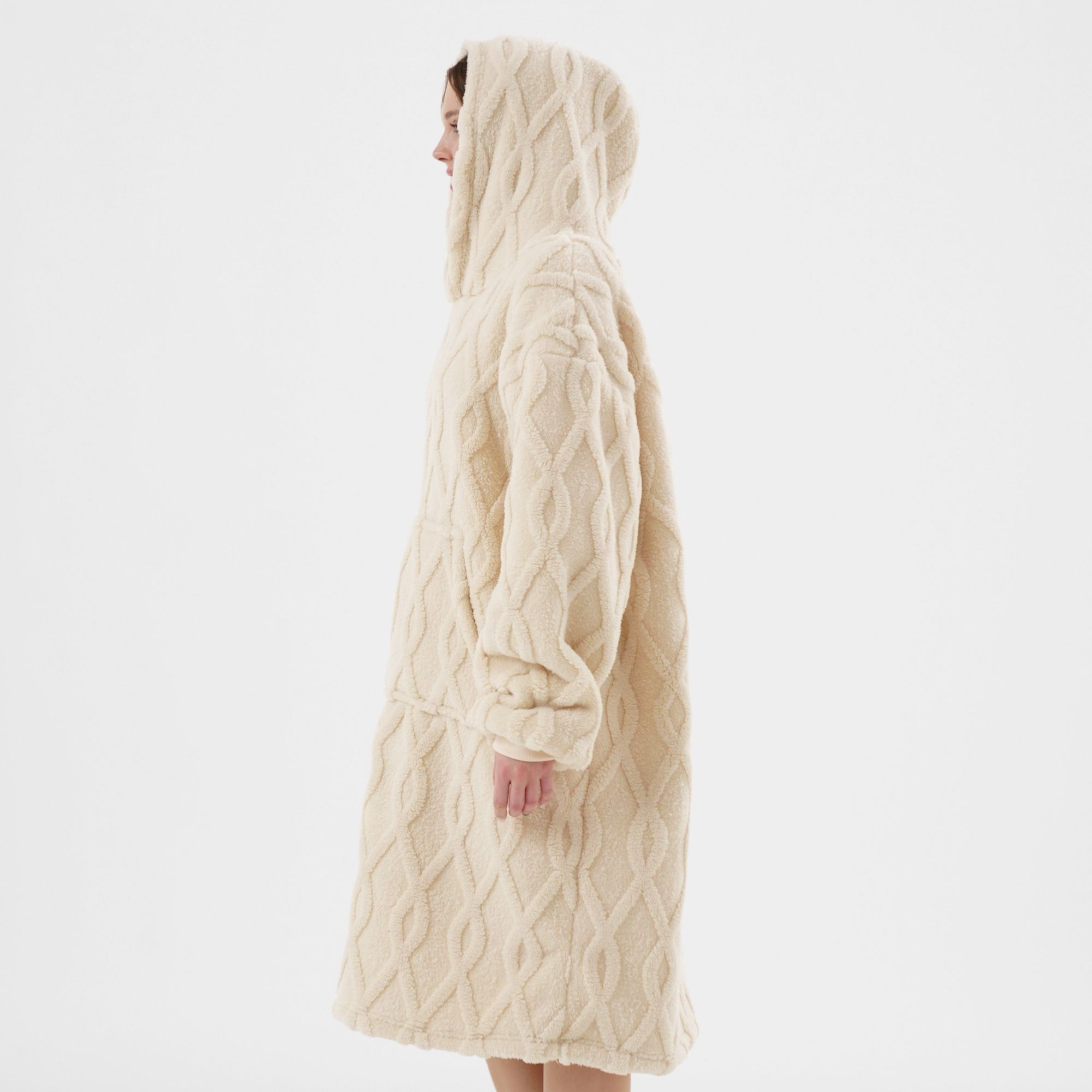 ROSETTA - hoodie 70x110 cm - hoodie deken - volwassenen - Bone White - wit