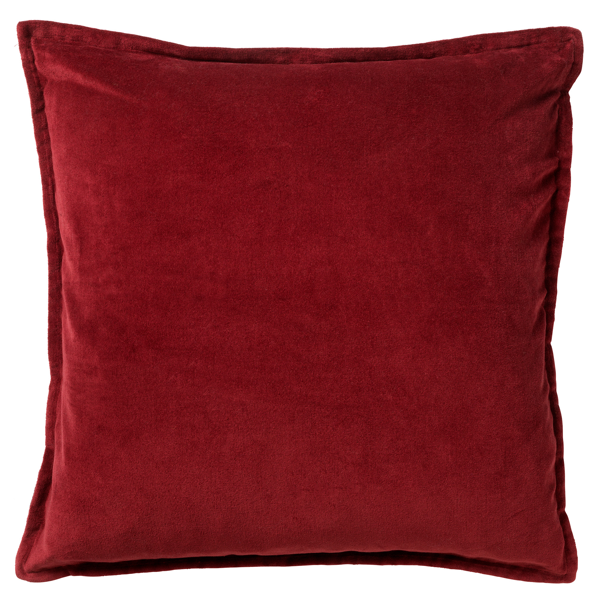 CAITH - Sierkussen 50x50 cm - 100% katoen - velvet - lekker zacht - Merlot - rood