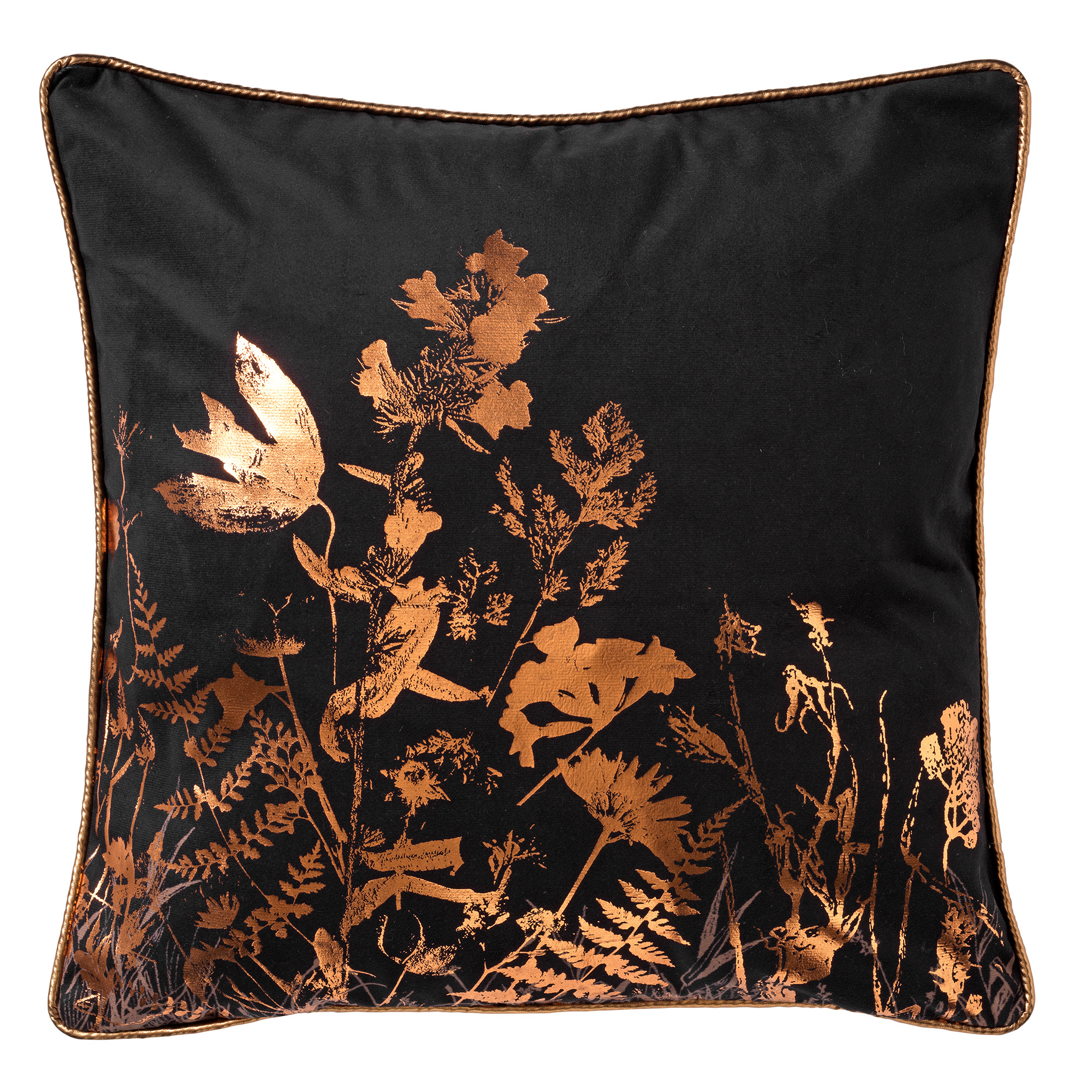 DALIA- Cushion with floral pattern 45x45 cm Raven