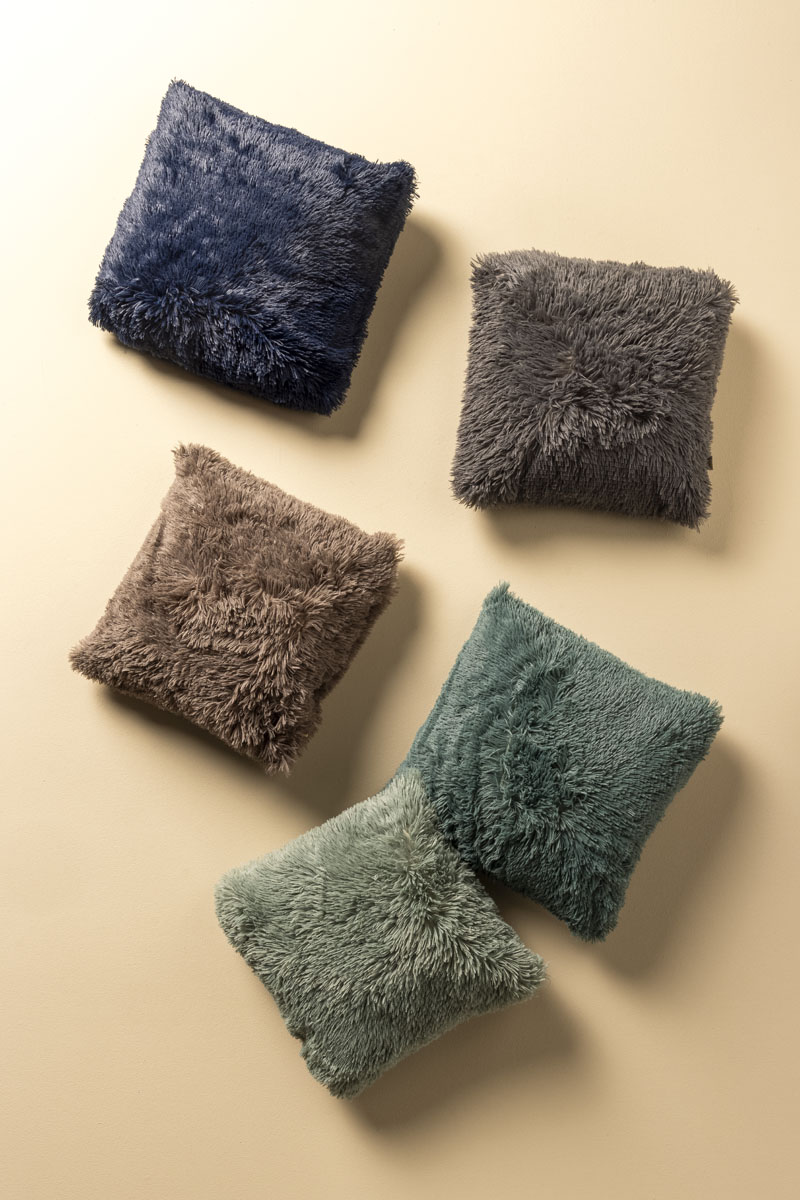 FLUFFY - Coussin décoratif 45x45 cm - ultra doux - couleur unie - Driftwood - taupe