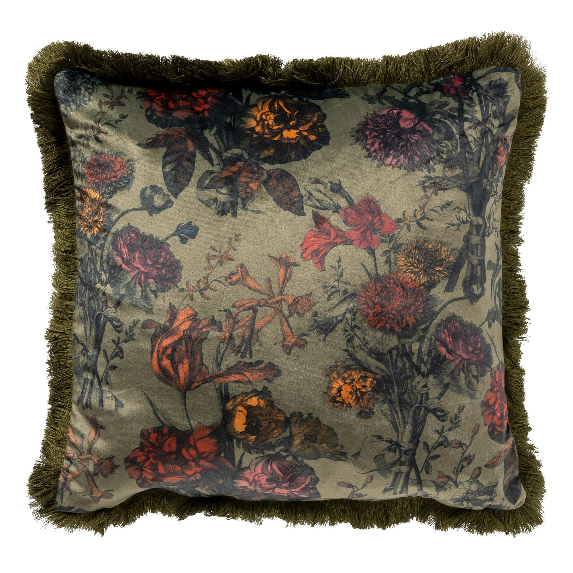 YASMIN - Coussin 45x45 cm Military Olive - vert