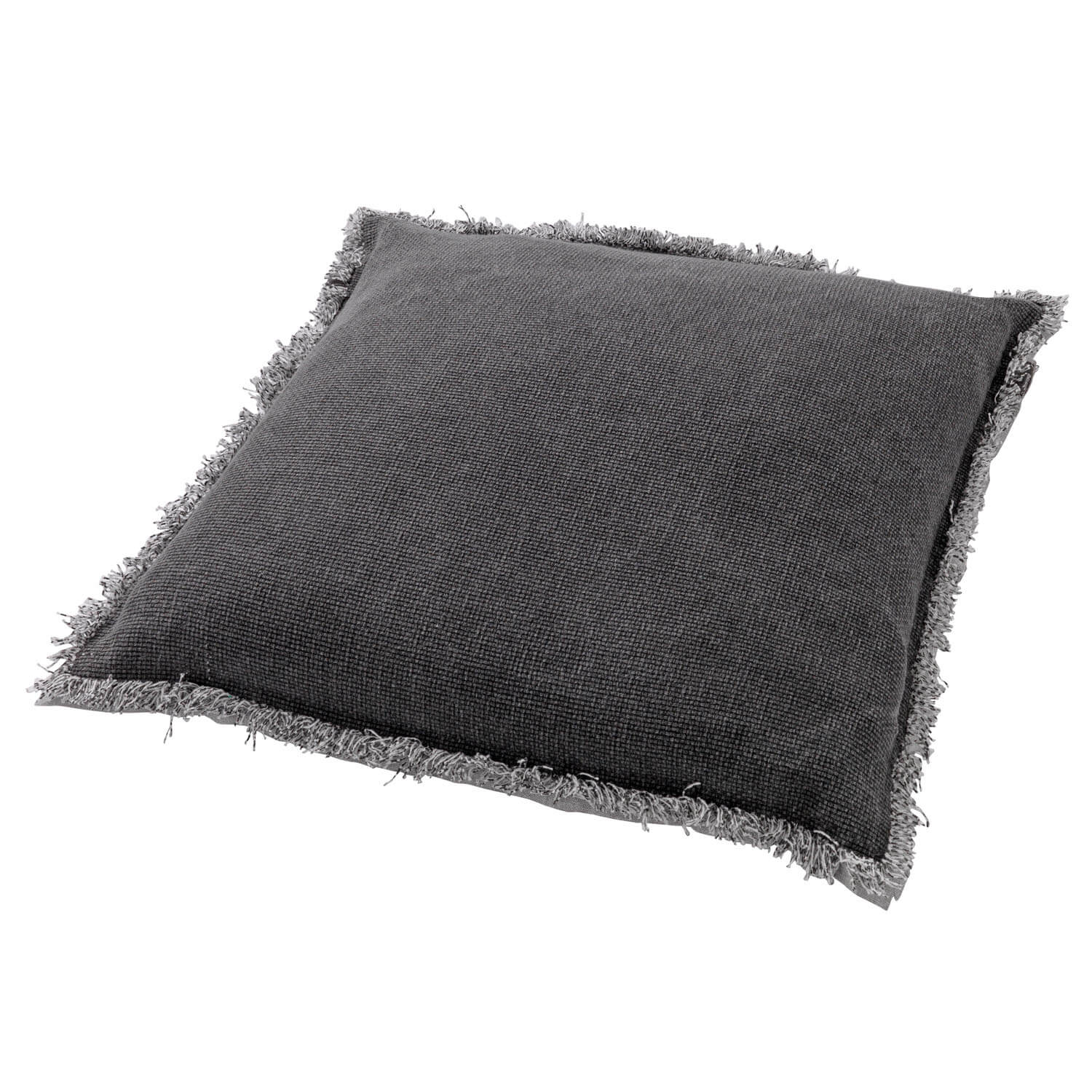 BURTO - Dekokissen Baumwolle mit stone-washed optik Charcoal Gray 45x45 cm 