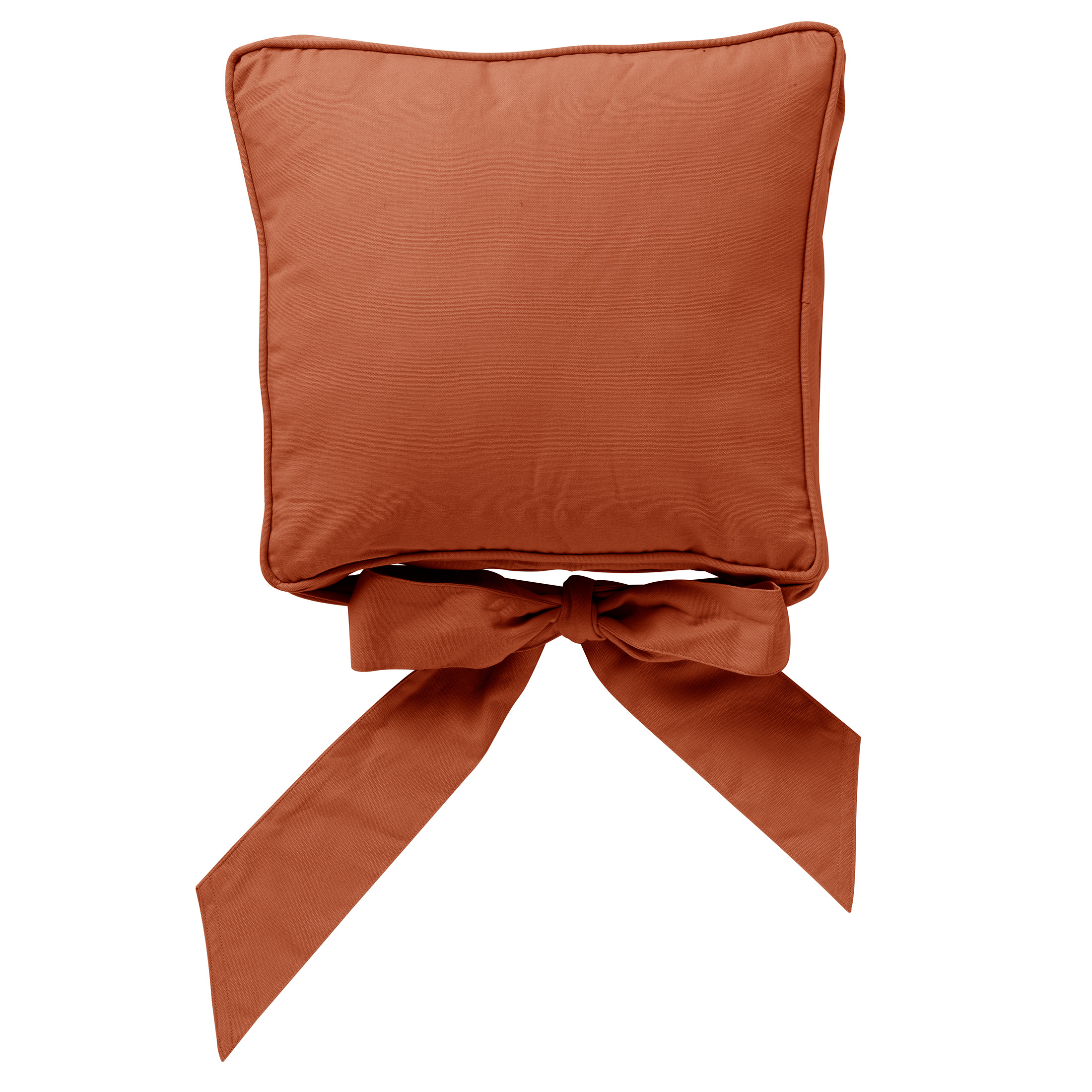JAVAAN - Hoes voor stoelkussen met lint Potters Clay 45x45 cm - oranje