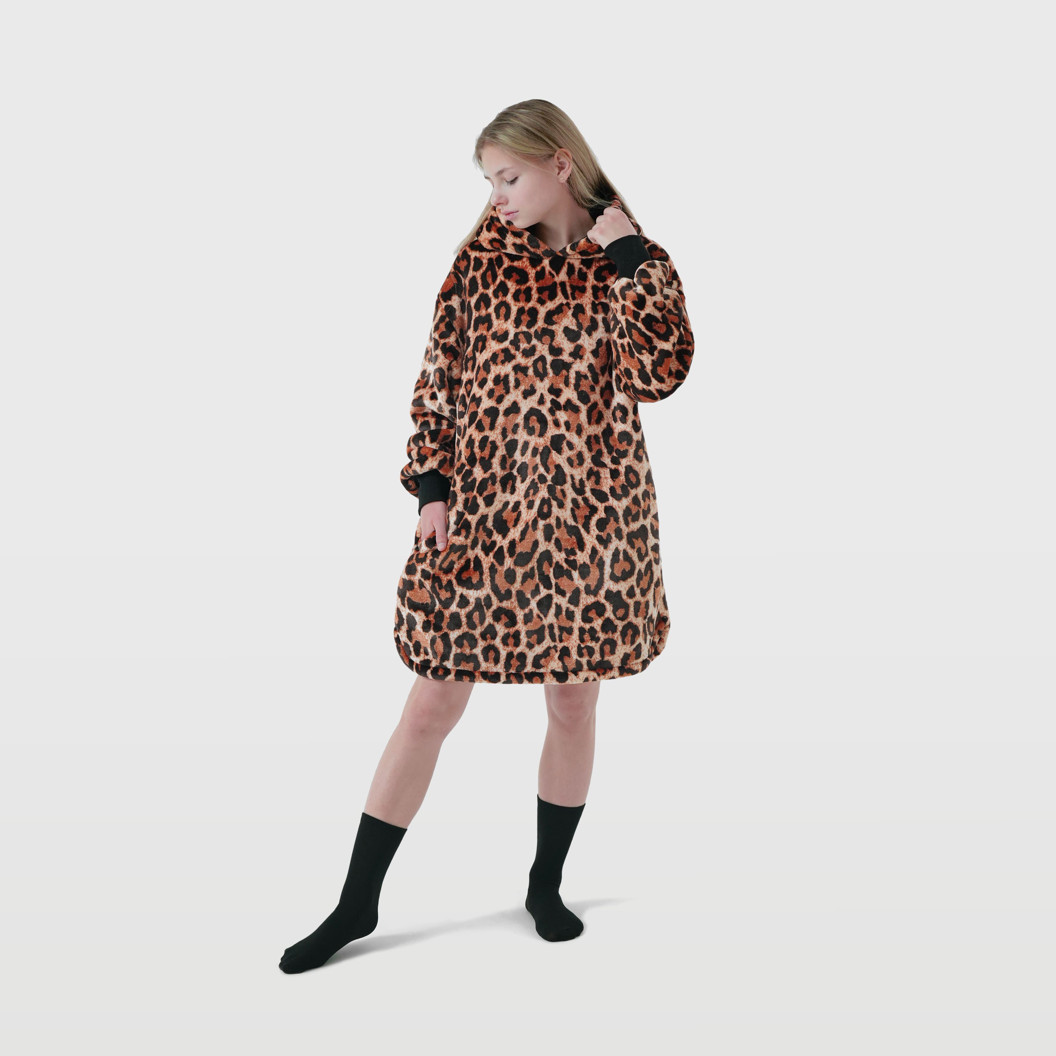 FEMALE CHEETAH - Hoodie for teenager 60x90 cm - Tobacco Brown - brown 
