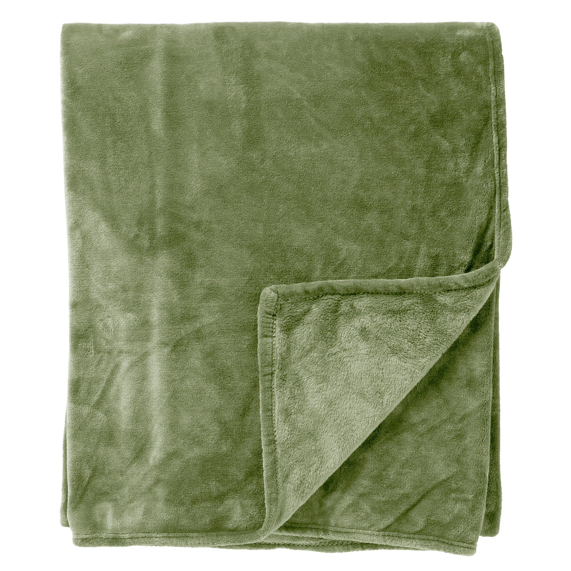 MARLON - Bedsprei 240x260 cm - effen kleur - heerlijk zacht - Matte Green - groen