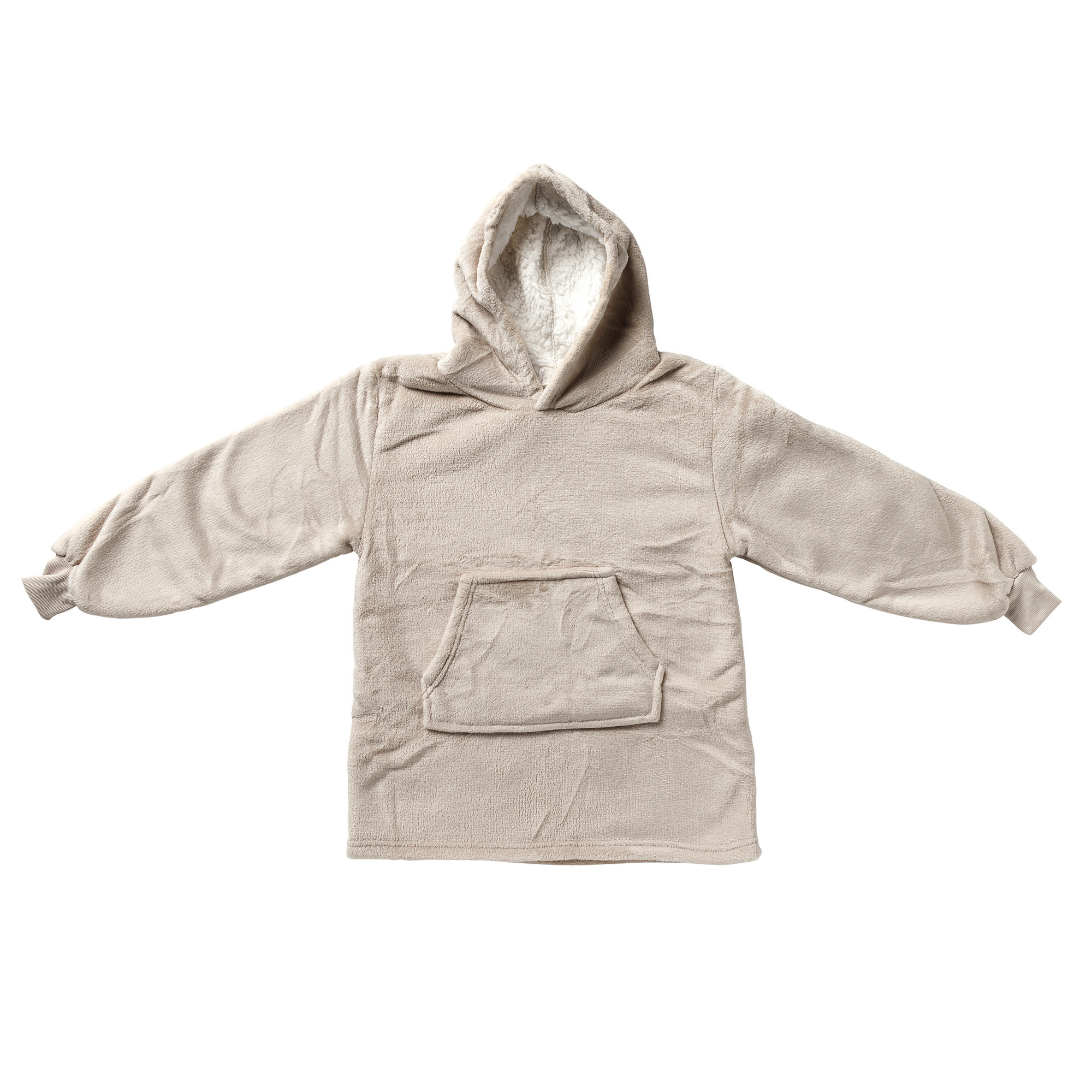JUNIOR Oversized Hoodie voor kinderen - 50x70 cm - Hoodie & deken in één - met capuchon - Pumice Stone - beige