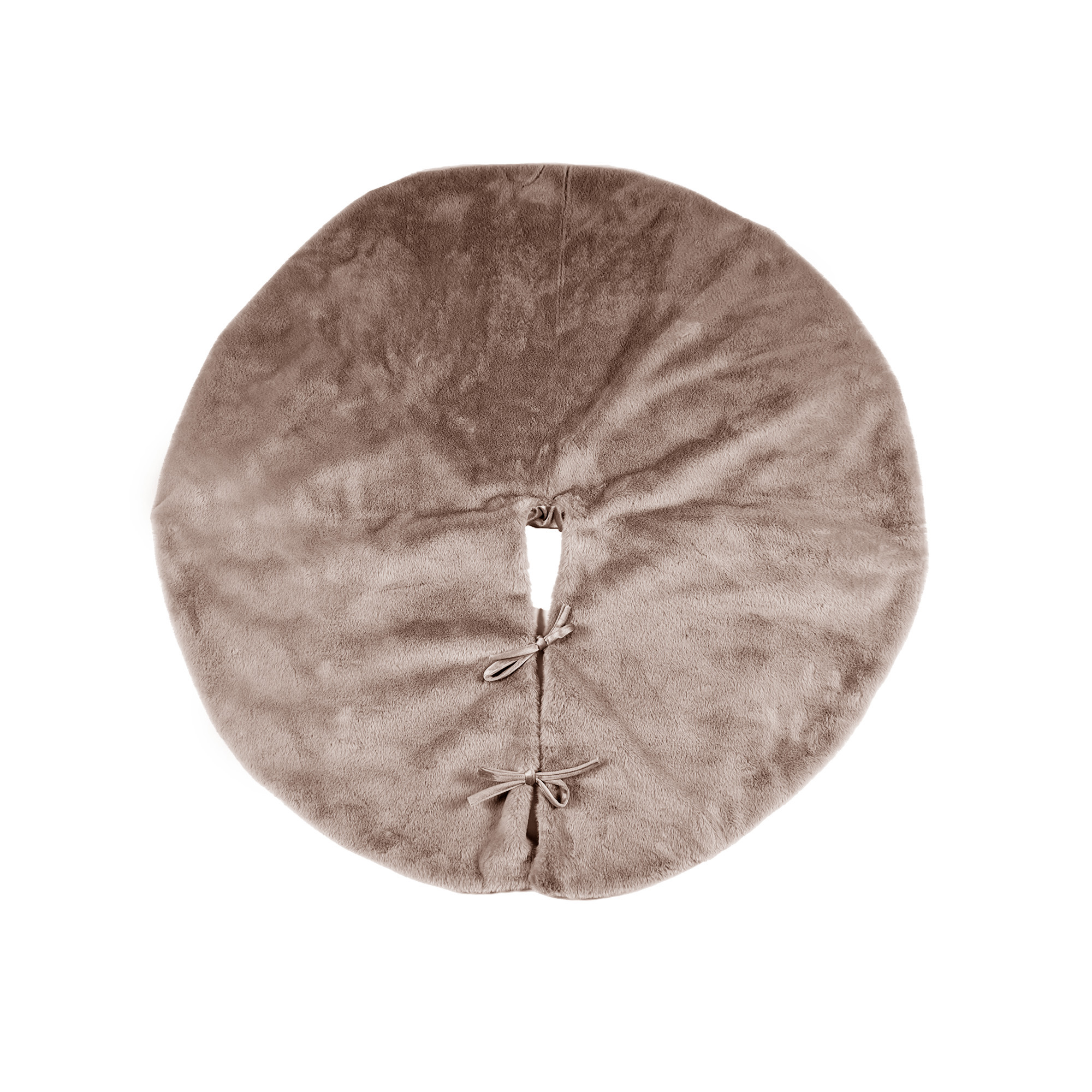 YUKI - Christmas tree skirt faux fur - 115 cm - Taupe