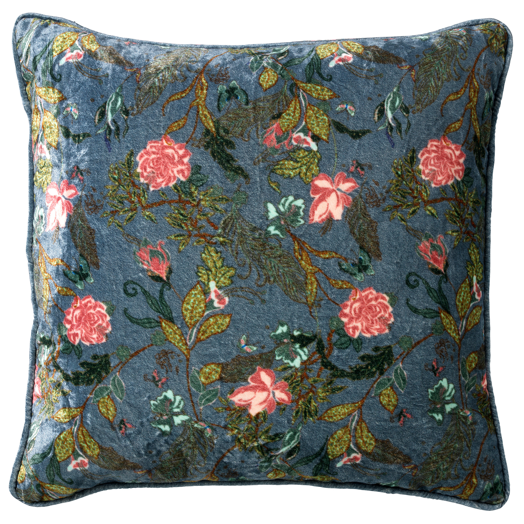 MIKKY - Coussin en velours Provincial Blue 45x45 cm 