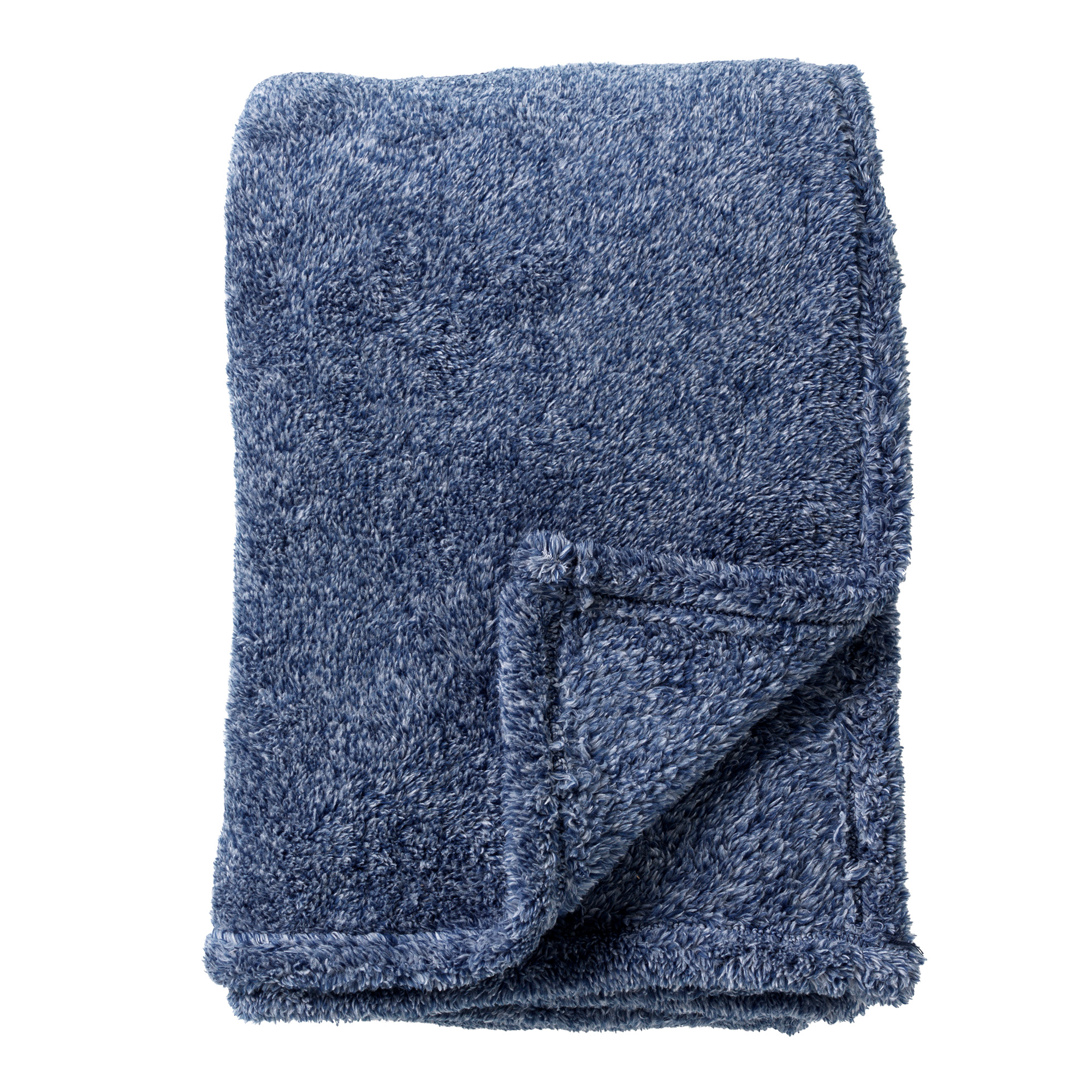 OSCAR - Plaid 140x180 cm - gemêleerde fleece deken - lekker zacht - Insignia Blue - blauw
