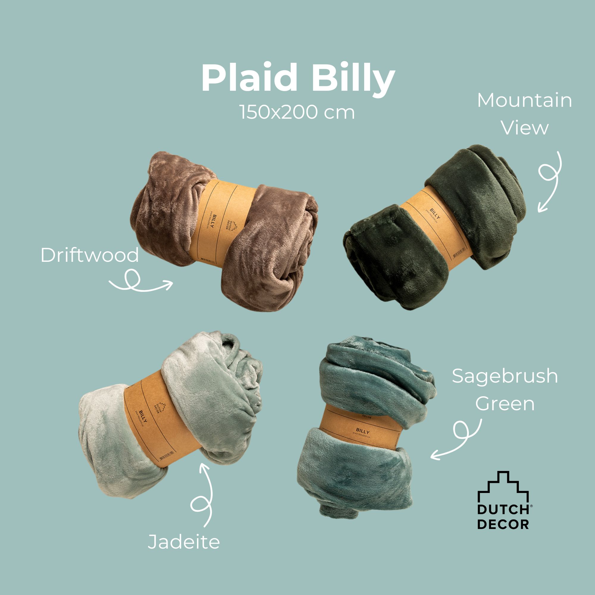BILLY - Plaid 150x200 cm Sagebrush Green - green BILLY - Plaid 150x200 cm Sagebrush Green - green