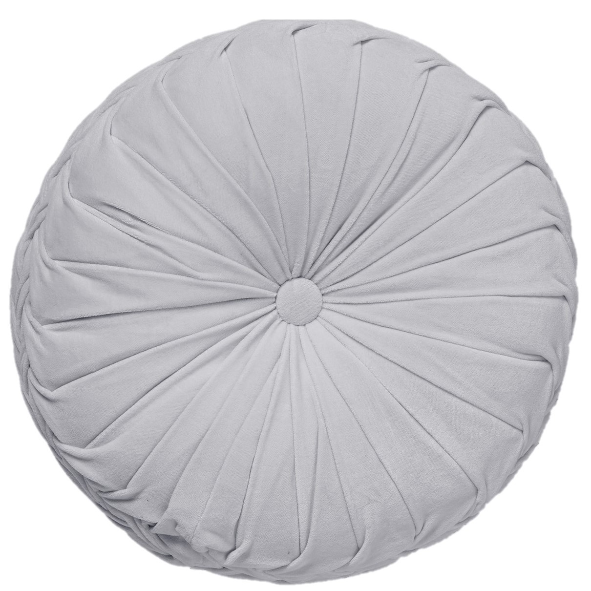 KAJA - Sierkussen rond velvet 40 cm - Micro Chip - lichtgrijs