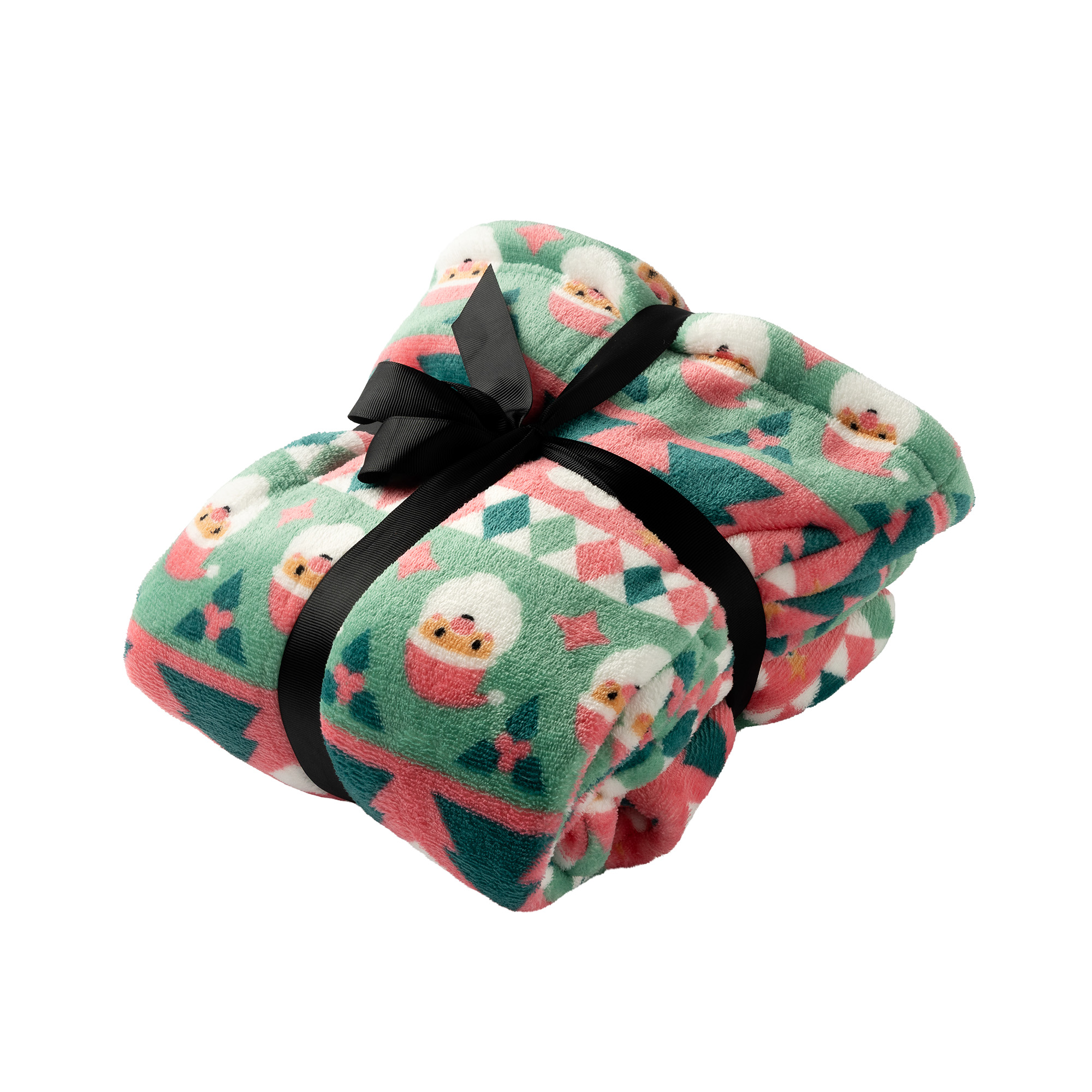 JOLLY SANTA  -  hoodie 50x70 cm - kinderen - hoodie deken kerst - Geranium Pink - roze