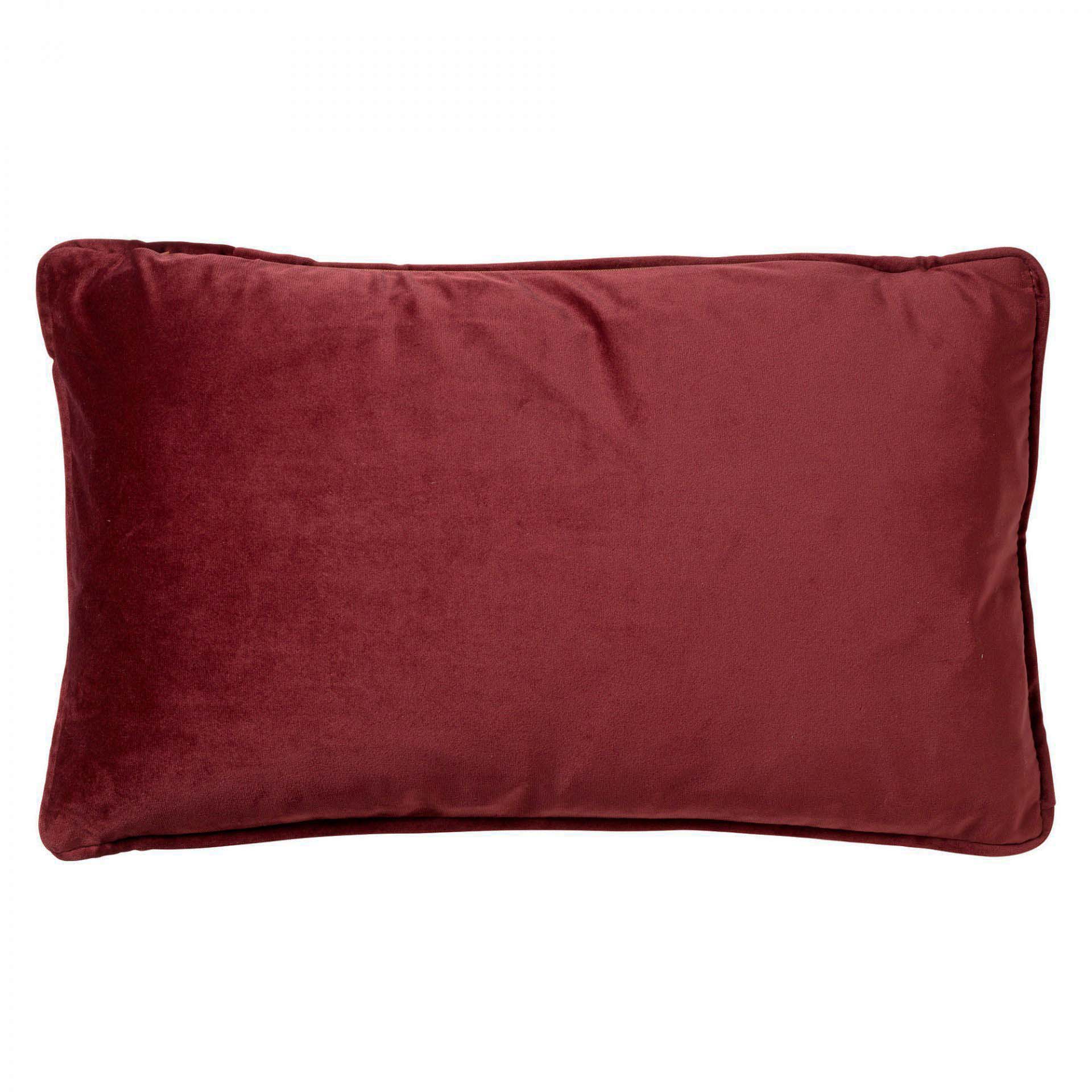 FINN - Sierkussen 30x50 cm - Merlot - rood - velvet lendekussen