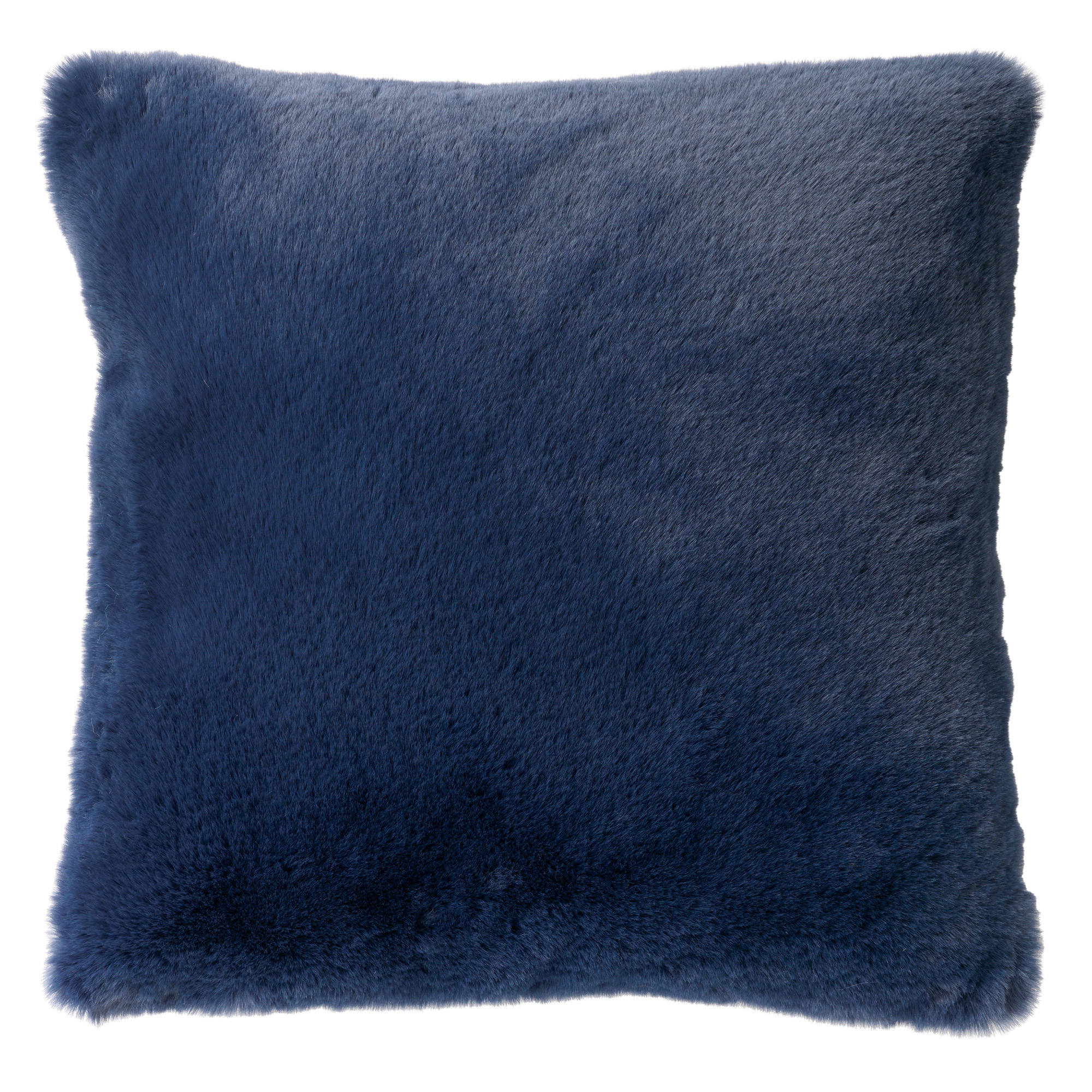 ZAYA - Kussenhoes 60x60 cm - bontlook - effen kleur - Insignia Blue - donkerblauw