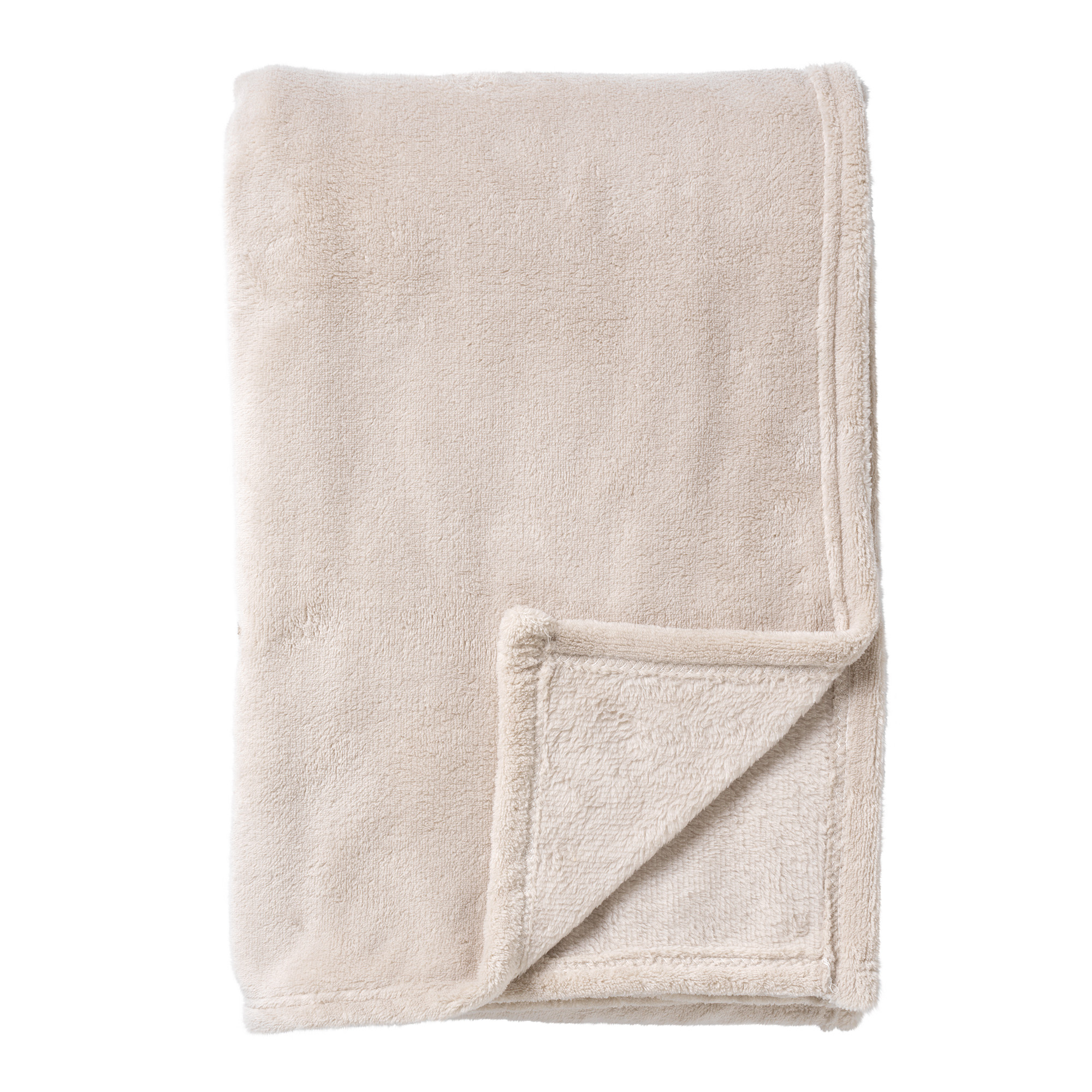 SIDNEY - Plaid Fleece deken van 100% gerecycled polyester – superzacht - 140x180 cm - Pumice Stone - beige